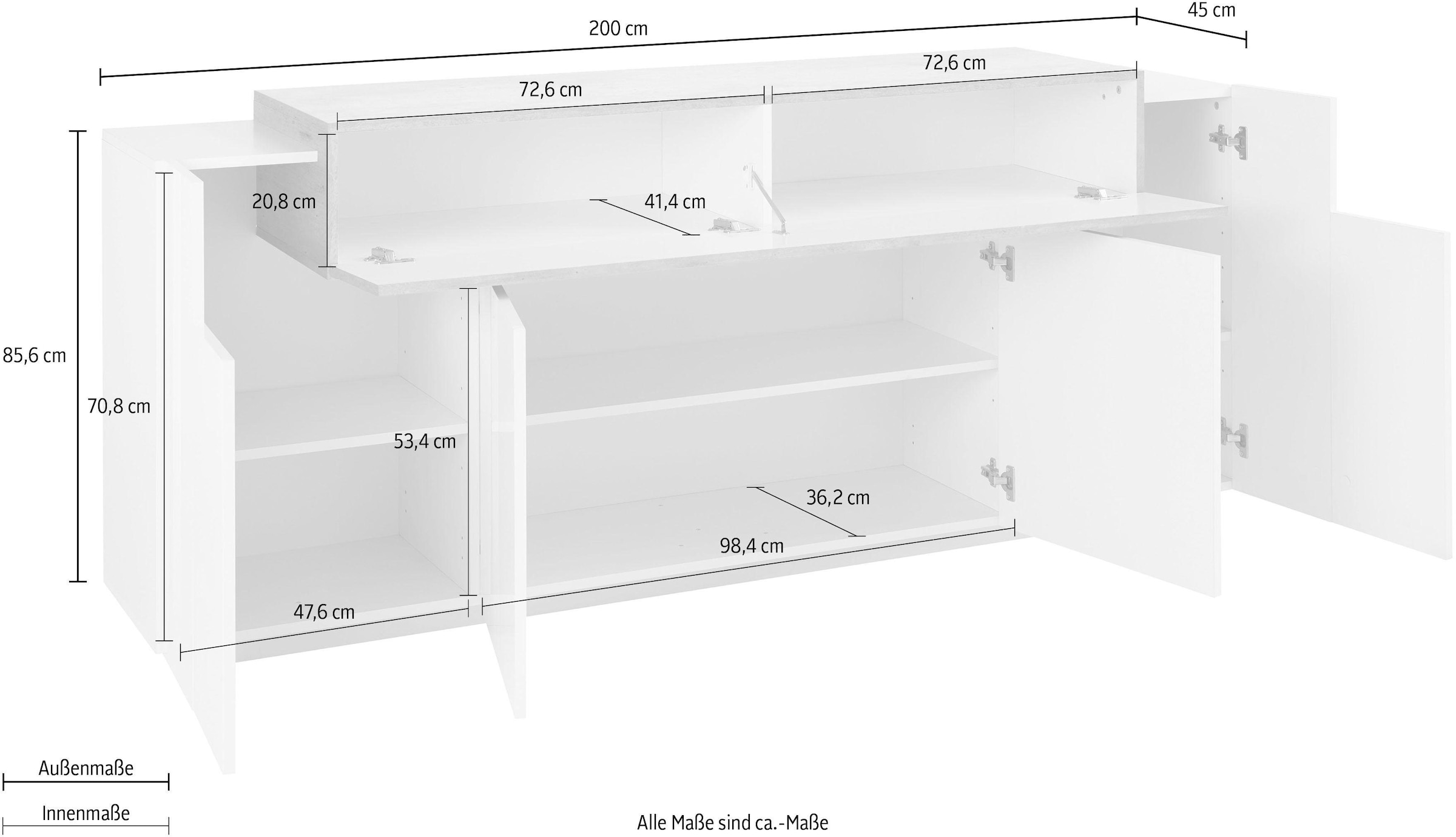 INOSIGN Sideboard »Coro«, Breite ca. 200 cm