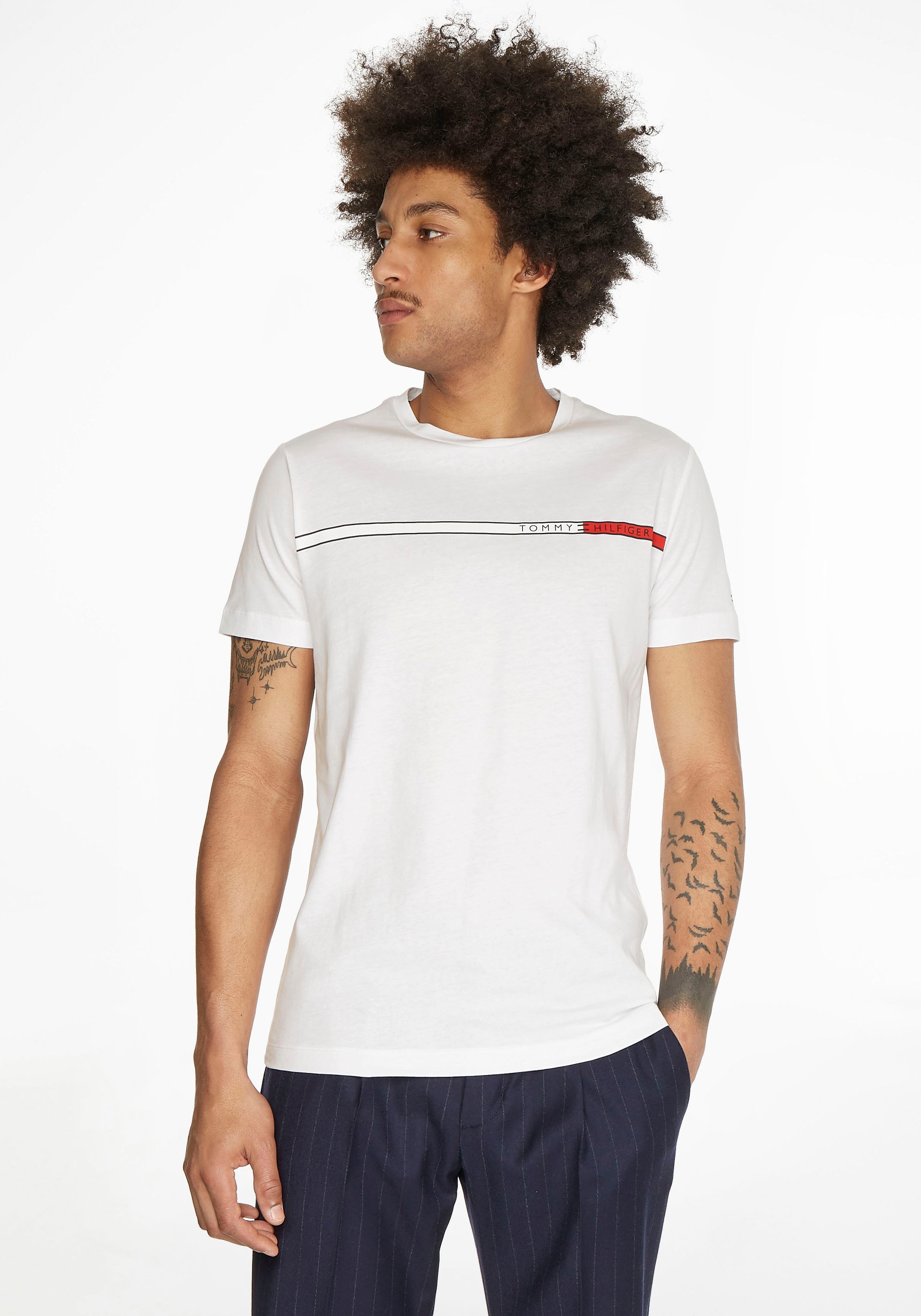 Tommy Hilfiger T-Shirt »TWO STRIPE TEE« TONE Jelmoli-Versand CHEST online bestellen 