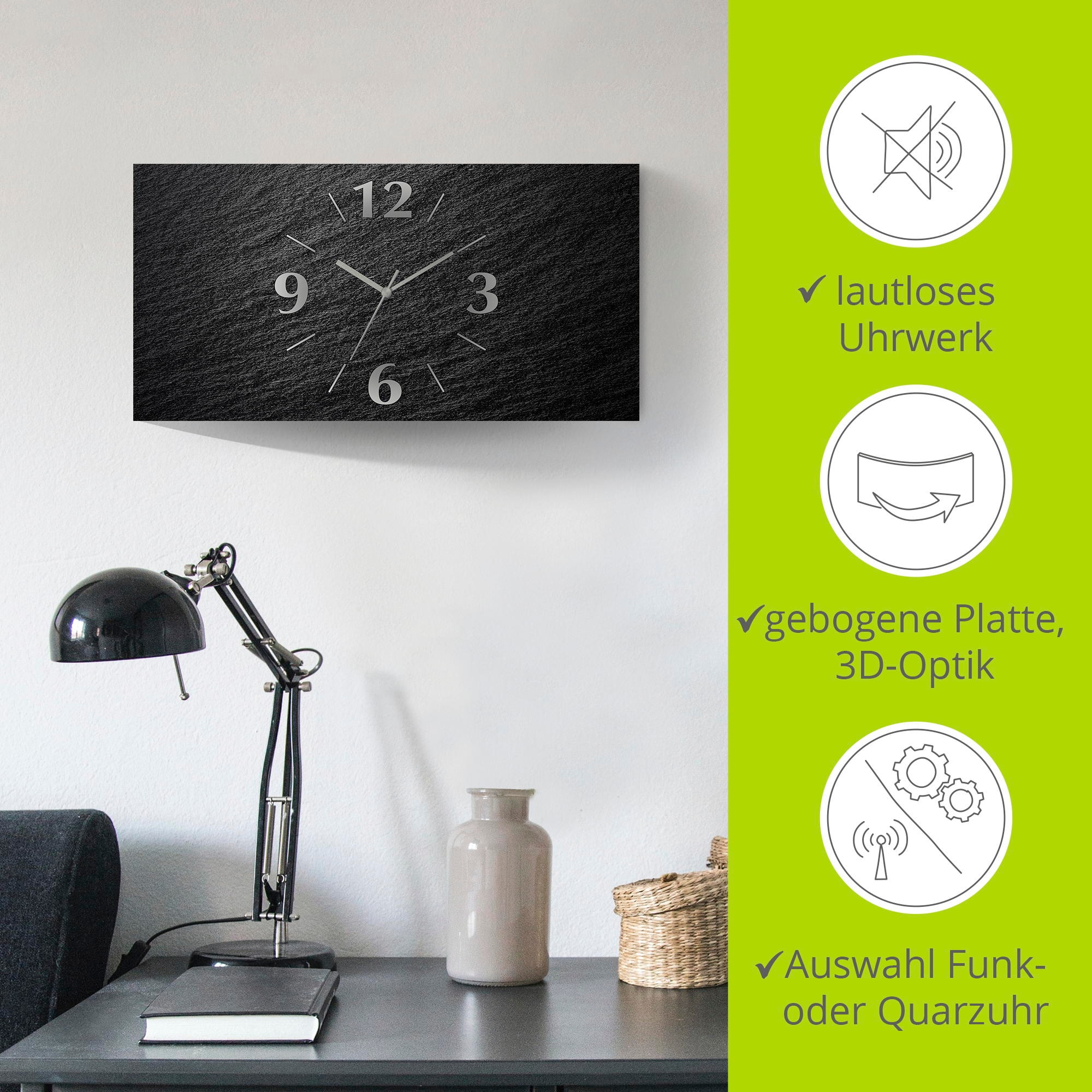 Artland Wanduhr »Schiefer«, analog, 60 cm