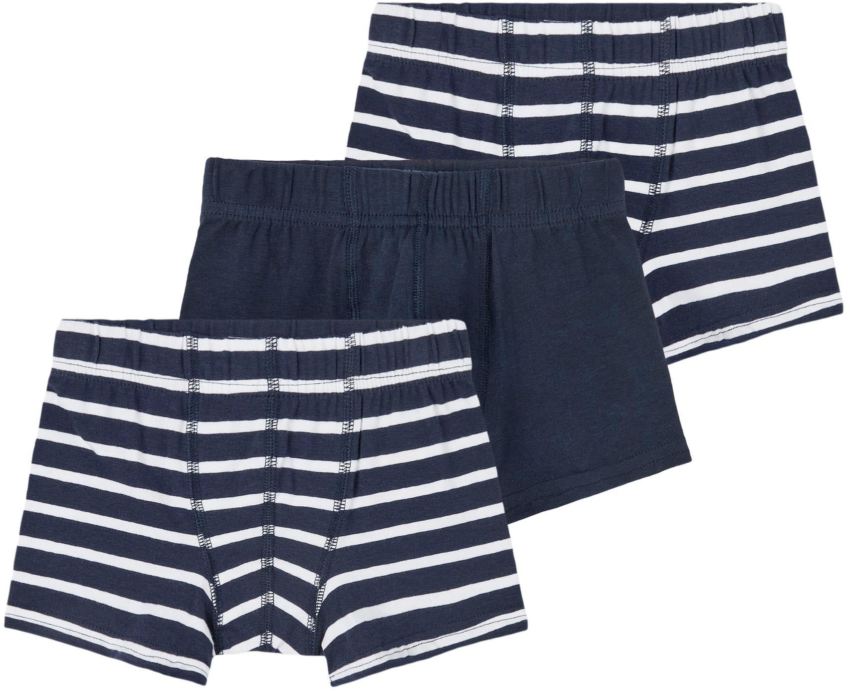 Name It Boxer »NKMTIGHTS für Jungen mit weichem Bund und angenehmer Länge« Packung, 3 Stk. normal, Jersey, gestreift, abgestepptes Bündchen