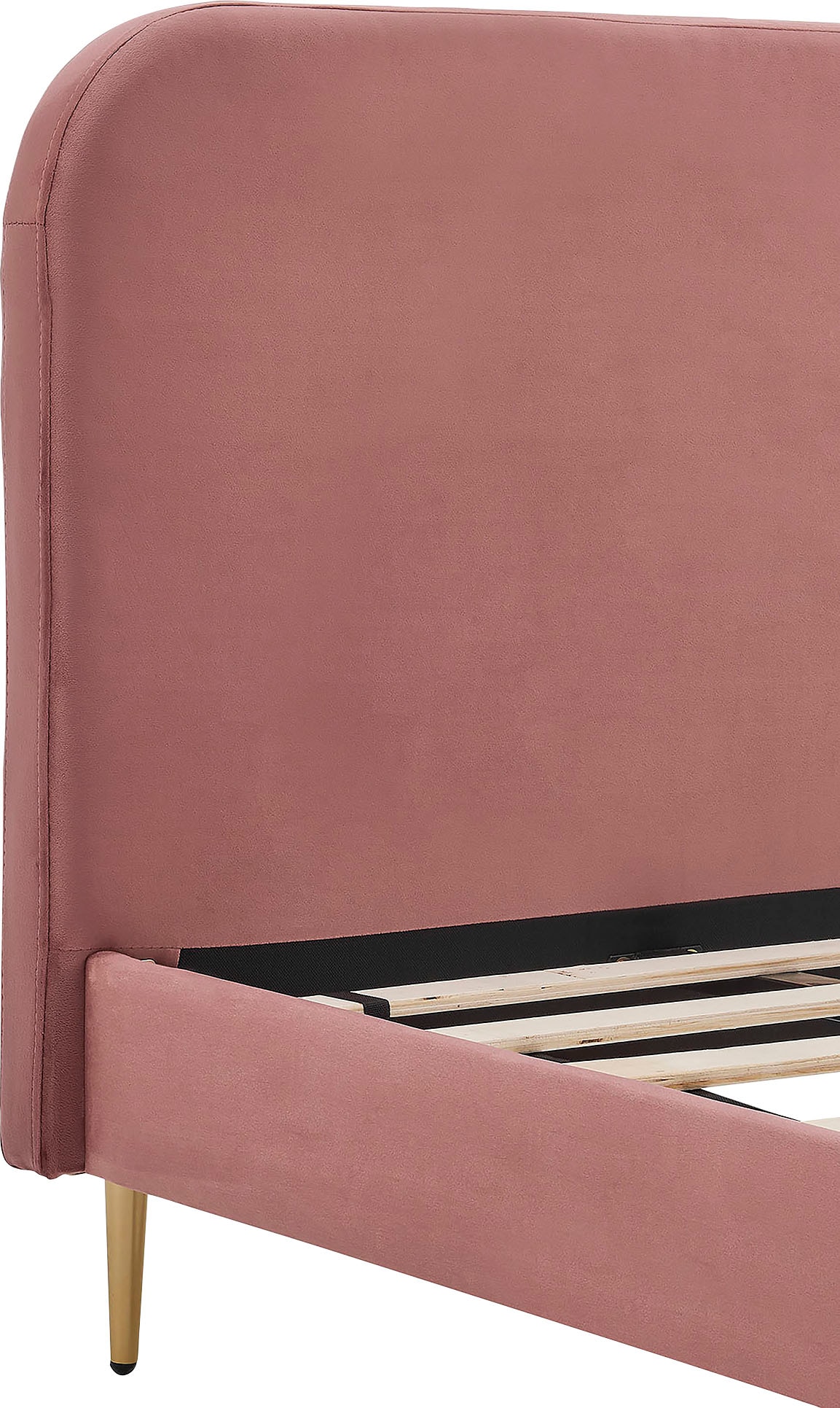 SalesFever Polsterbett »Komfortables Polsterbett für erholsamen Schlaf«, Chrombeine in elegantem Goldfarbenton