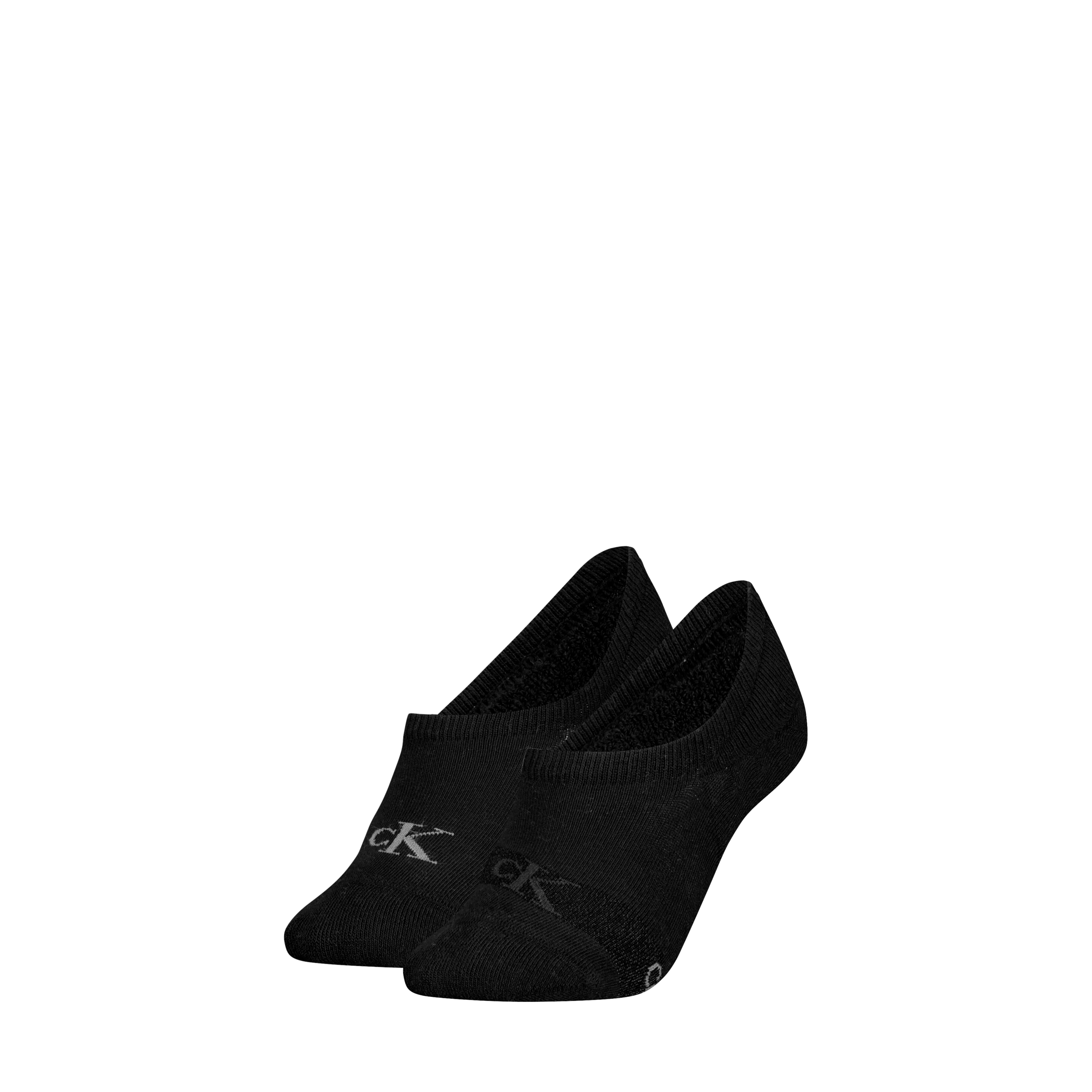 Calvin Klein Jeans Füsslinge »CKJ WOMEN HIGH CUT FOOTIE 2P GLOSSY«, (2 Paar), No-Show-Design, hoch ausgeschnitten