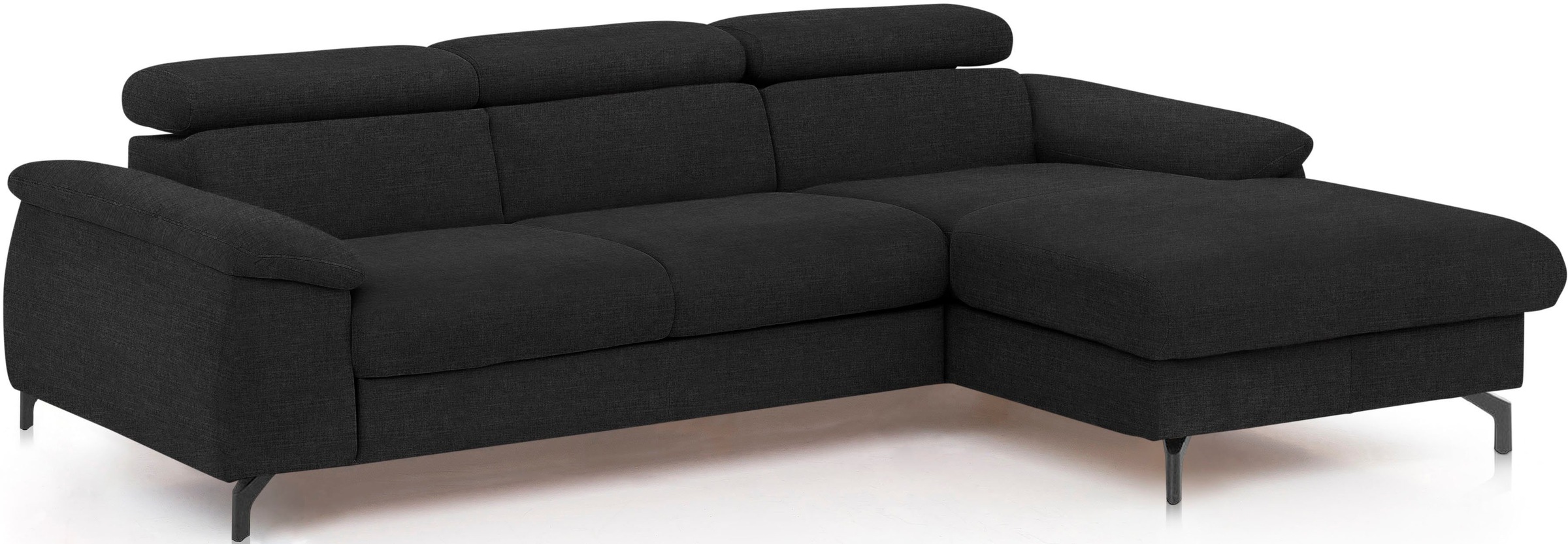 COTTA Polstergarnitur »Komaris L-Form«, (Set), Set bestehend aus: Ecksofa mit Kopfteilverstellung & Hocker