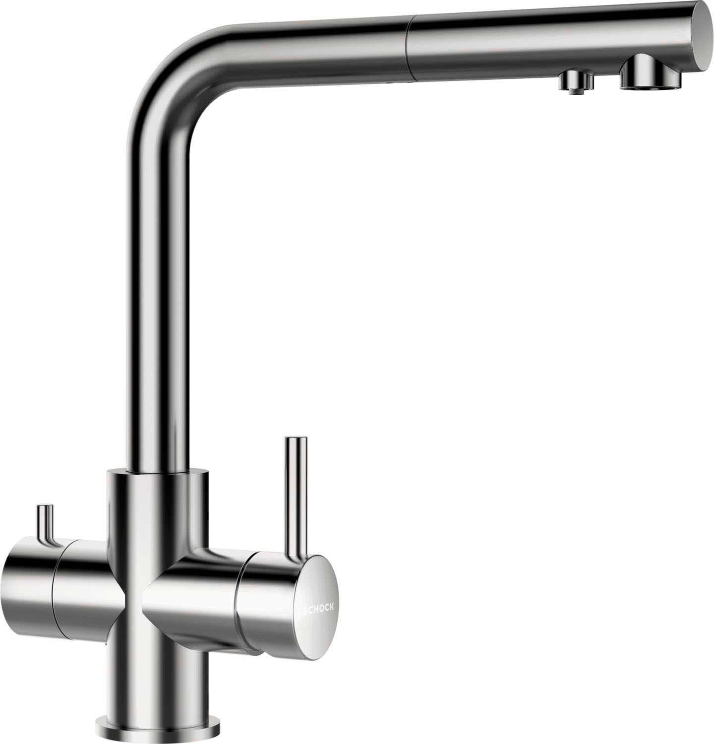 Schock Küchenarmatur "Vitus" Hochdruck, ausziehbarer Auslauf, Filterwasser, Schwenkbereich 180