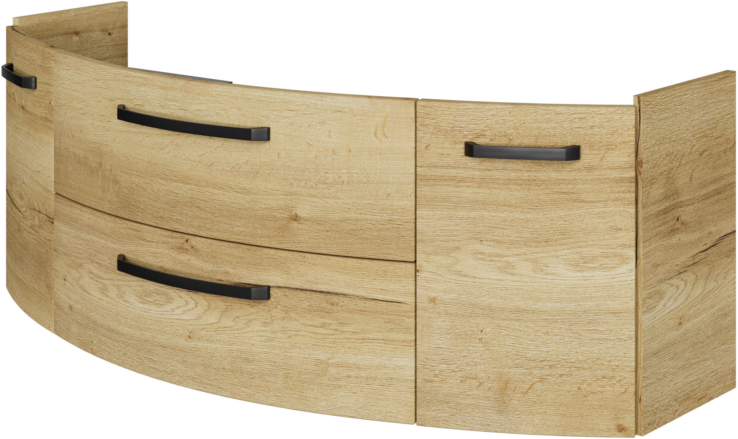 Saphir "Serie 4010 Keramik-Waschtisch mit Unterschrank, 144 cm breit" Waschplatz mit 2 Türen, 2 Schubladen, Badmöbel-Set mit Waschtisch
