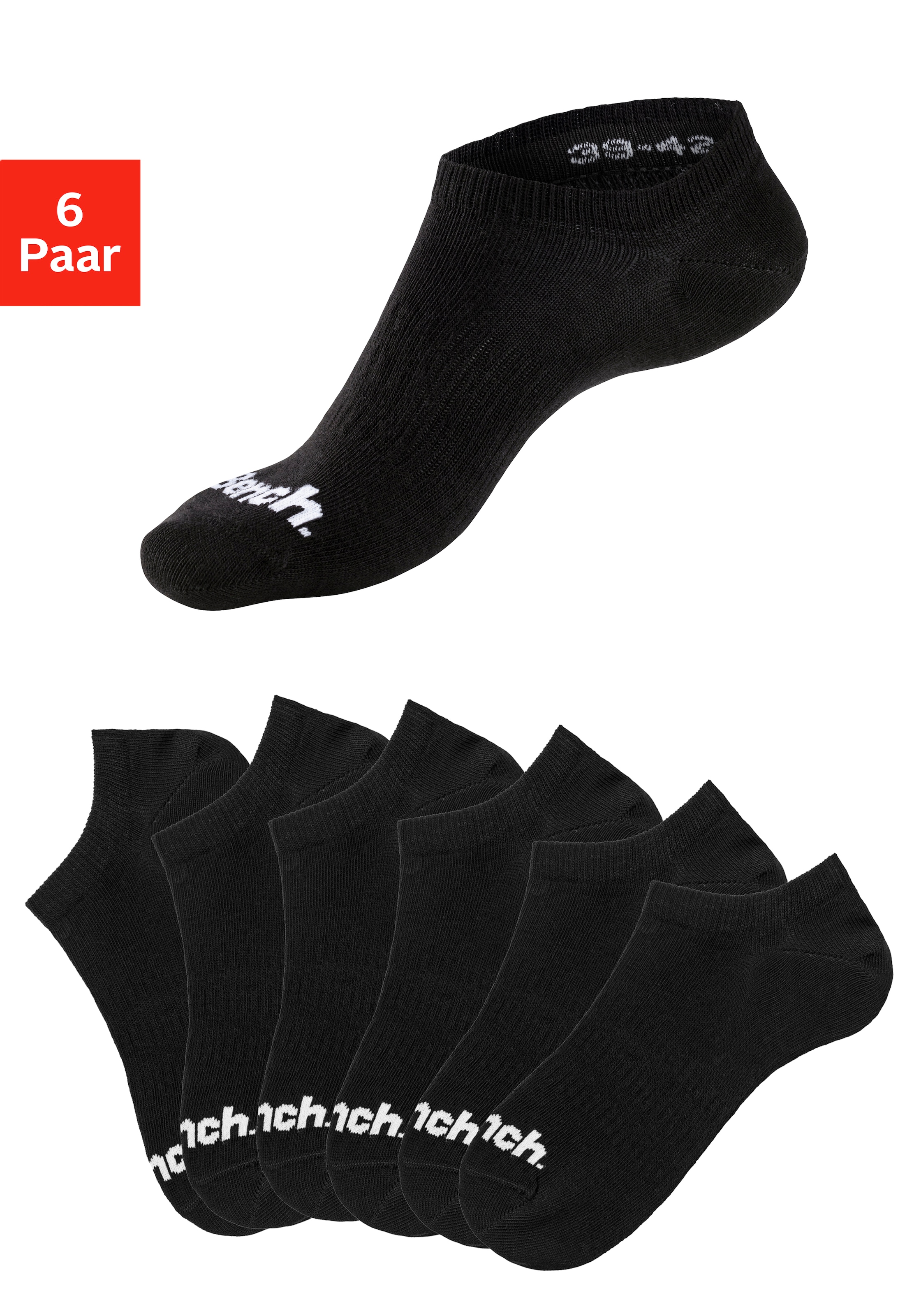 Bench. Sportsocken, (Set, 6 Paar), Sneakersocken verschwinden im Schuh