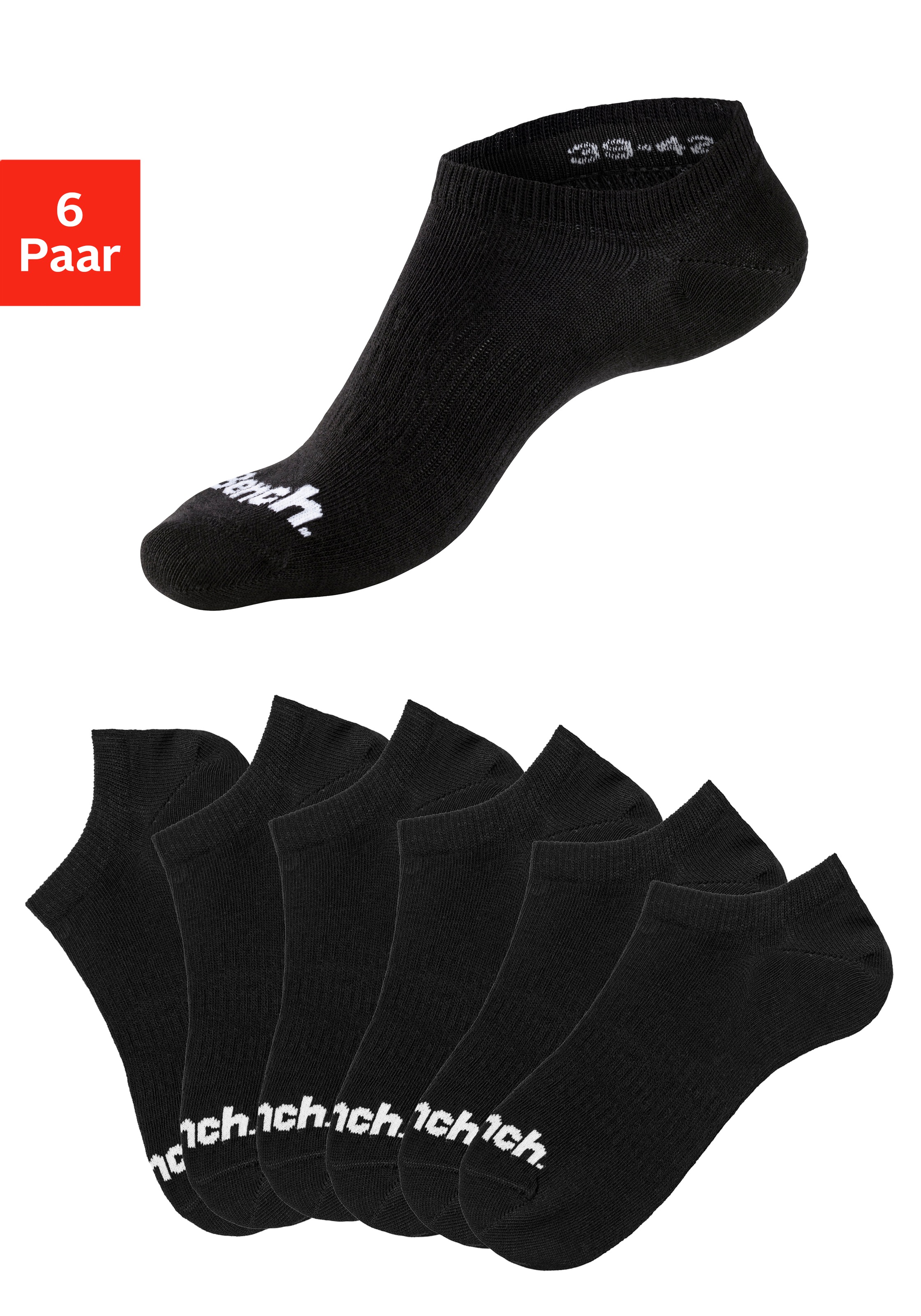 Bench. Sportsocken Packung, 6 Stk. tlg. Sneakersocken verschwinden im Schuh