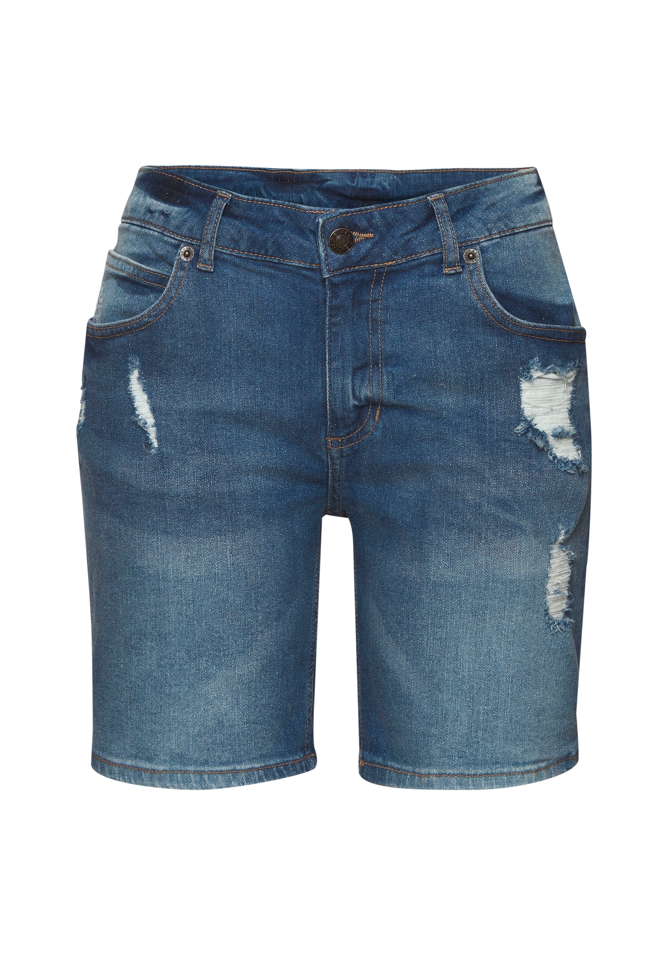 Buffalo Jeansbermudas, mit Destroyed-Effekten, Shorts zum Krempeln, kurze Hose