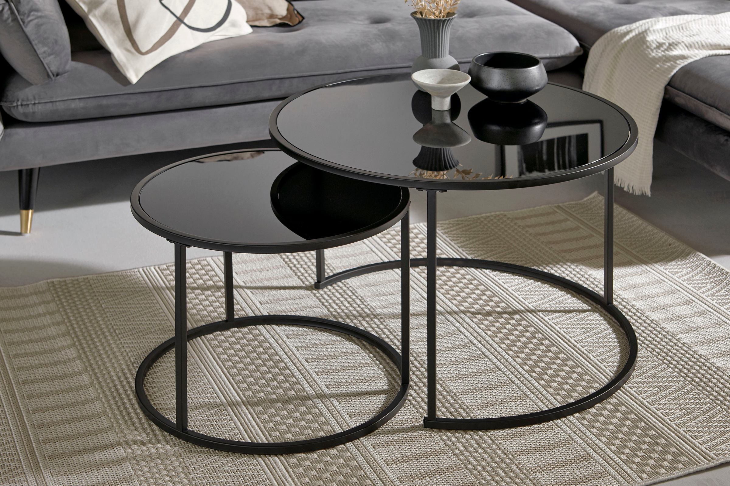 Jahnke Couchtisch 2 Stk. tlg. Couchtisch, Beistelltisch, Nachttisch in edlem Look