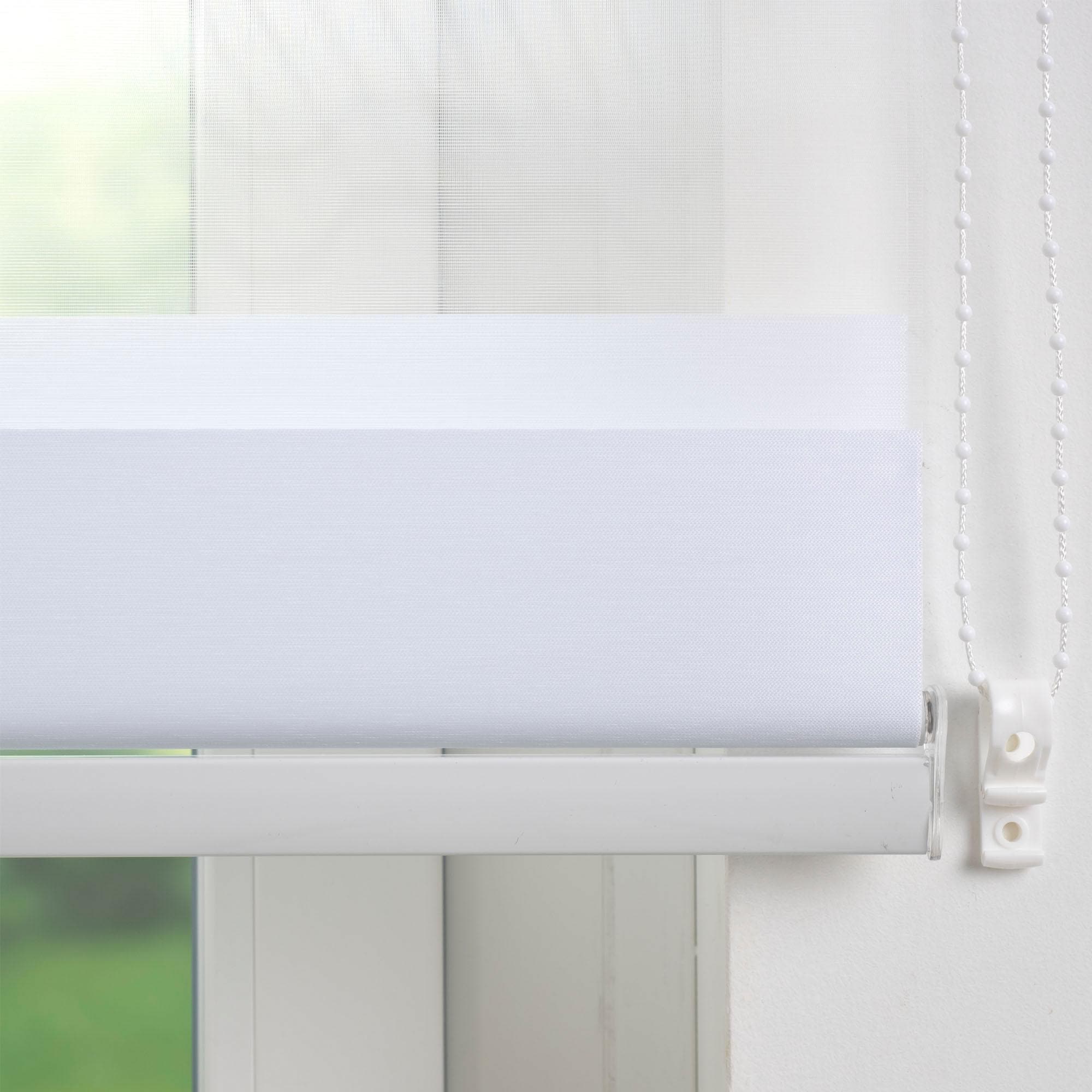 Liedeco Doppelrollo »DUO-Rollo mit 20 cm Streifen«, Lichtschutz, mit Bohren, im Fixmass