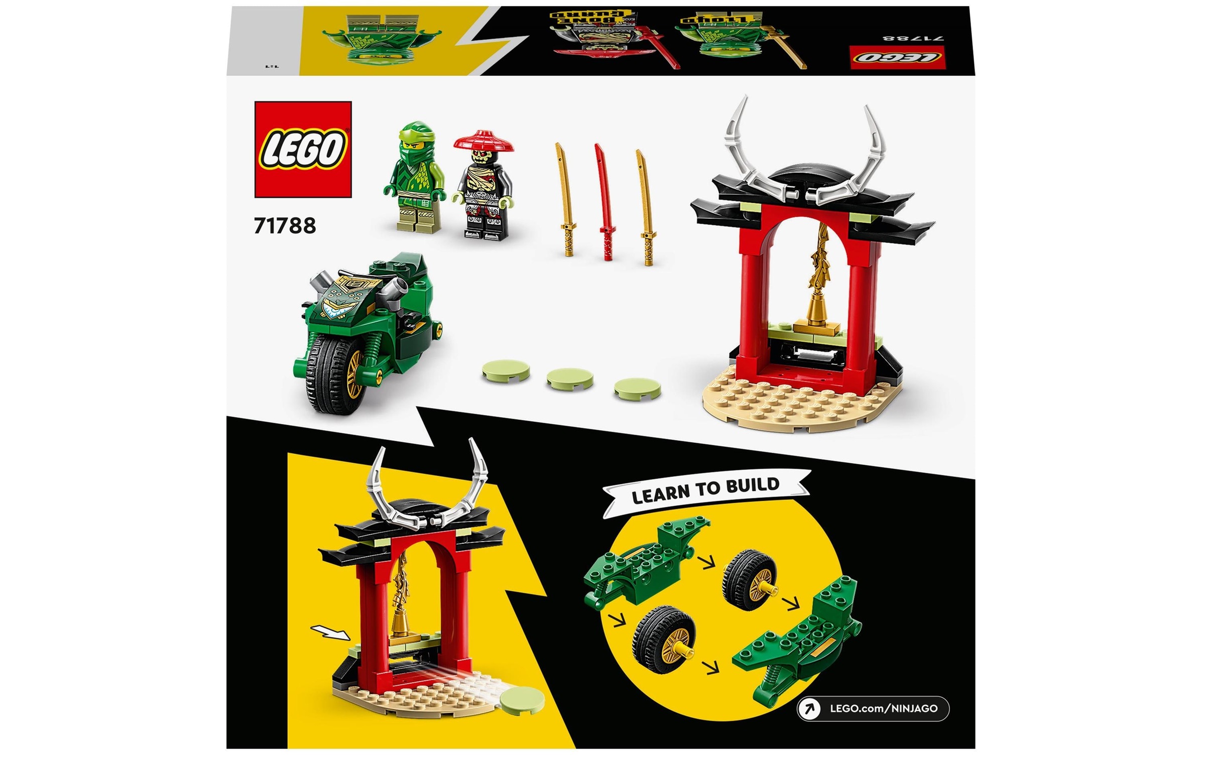 LEGO® Konstruktionsspielsteine »Lloyds Ninja-Motorrad«, (64 St.)