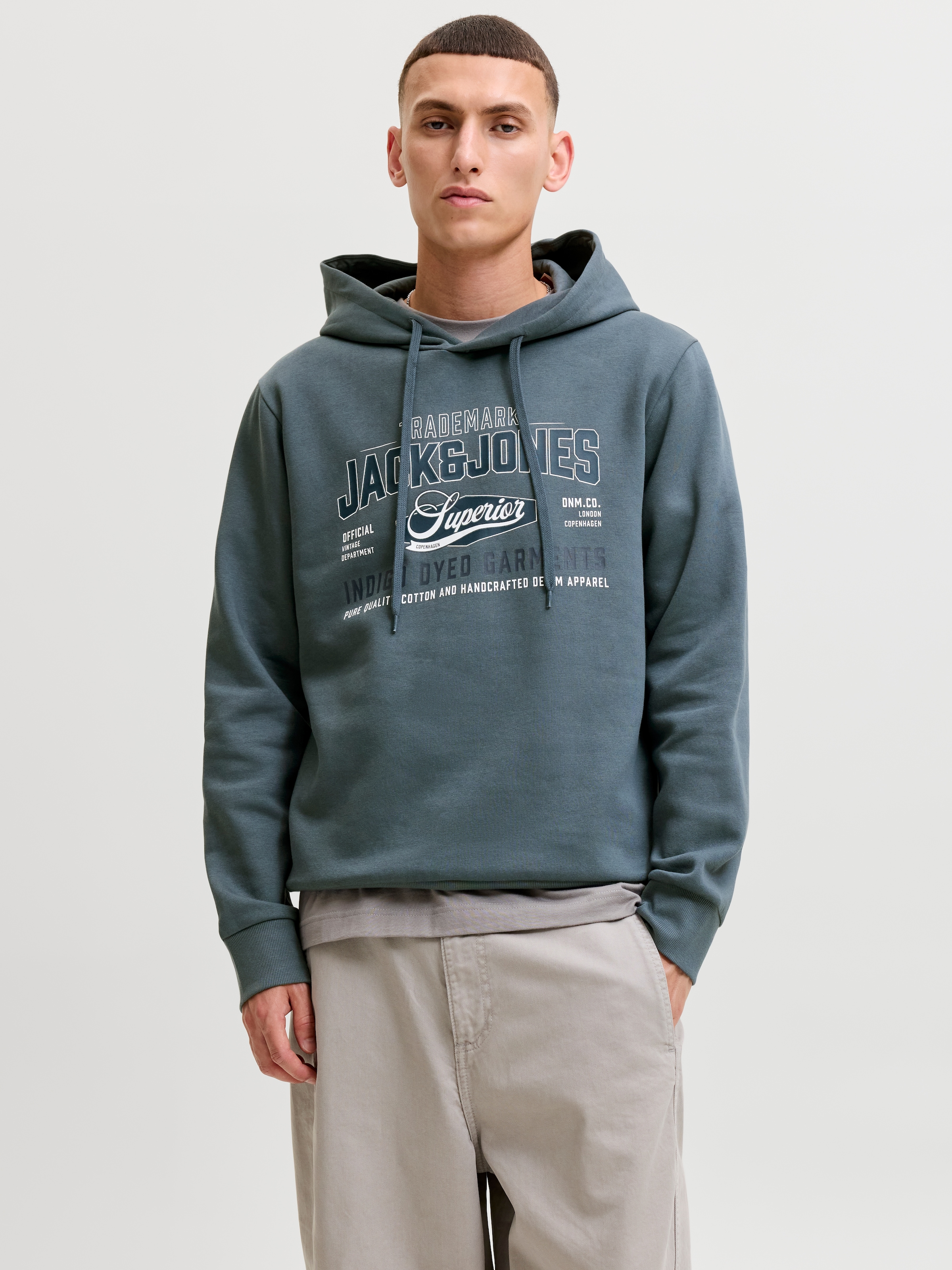 Jack & Jones Kapuzensweatshirt "JJELOGO SWEAT HOOD 2 COL AW26 SN", Baumwollmischung, regular fit