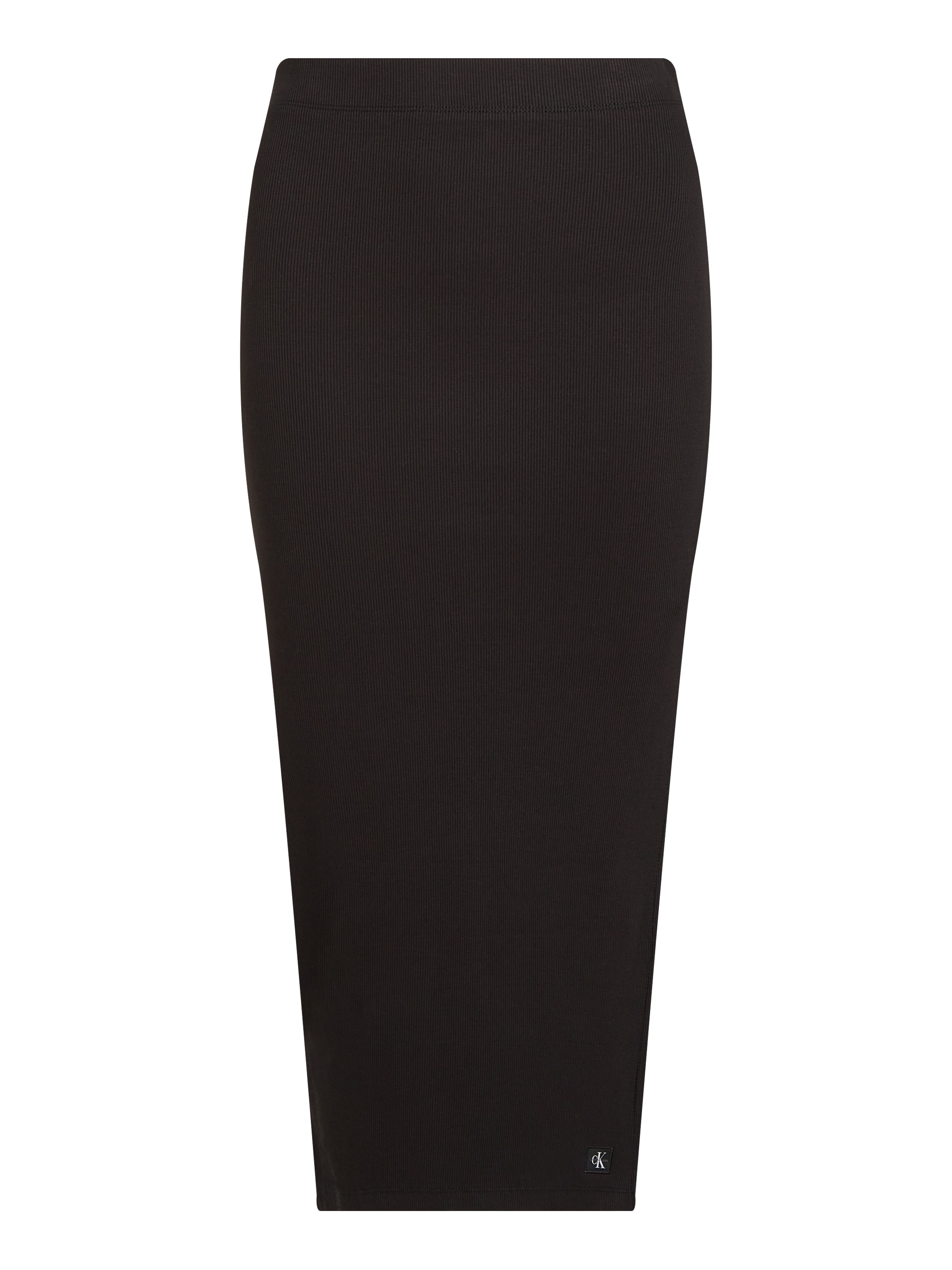 Calvin Klein Jeans Midirock »WOVEN LABEL RIB SKIRT«, mit Beinschlitz