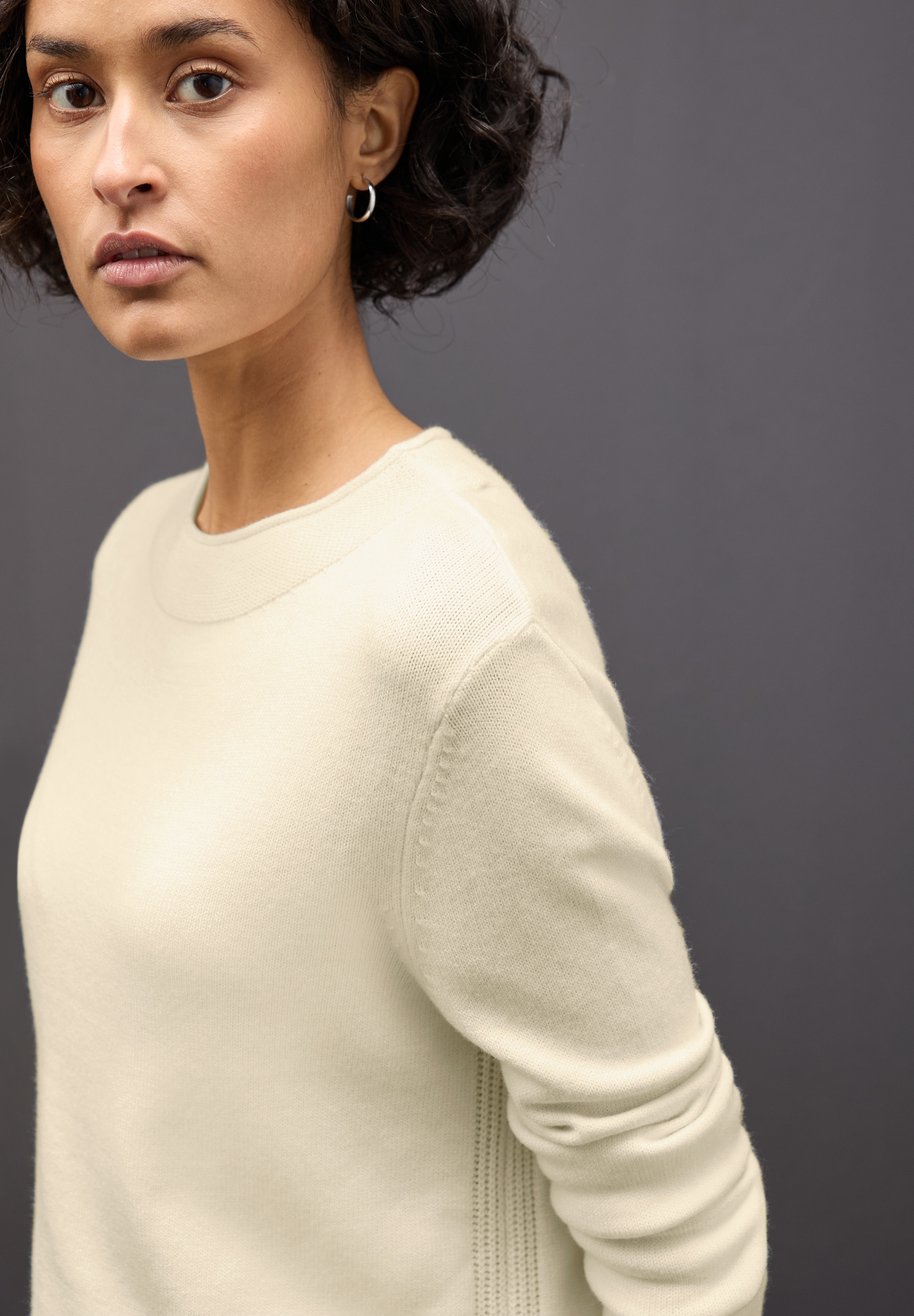 STREET ONE Strickpullover mit feiner Rollkante