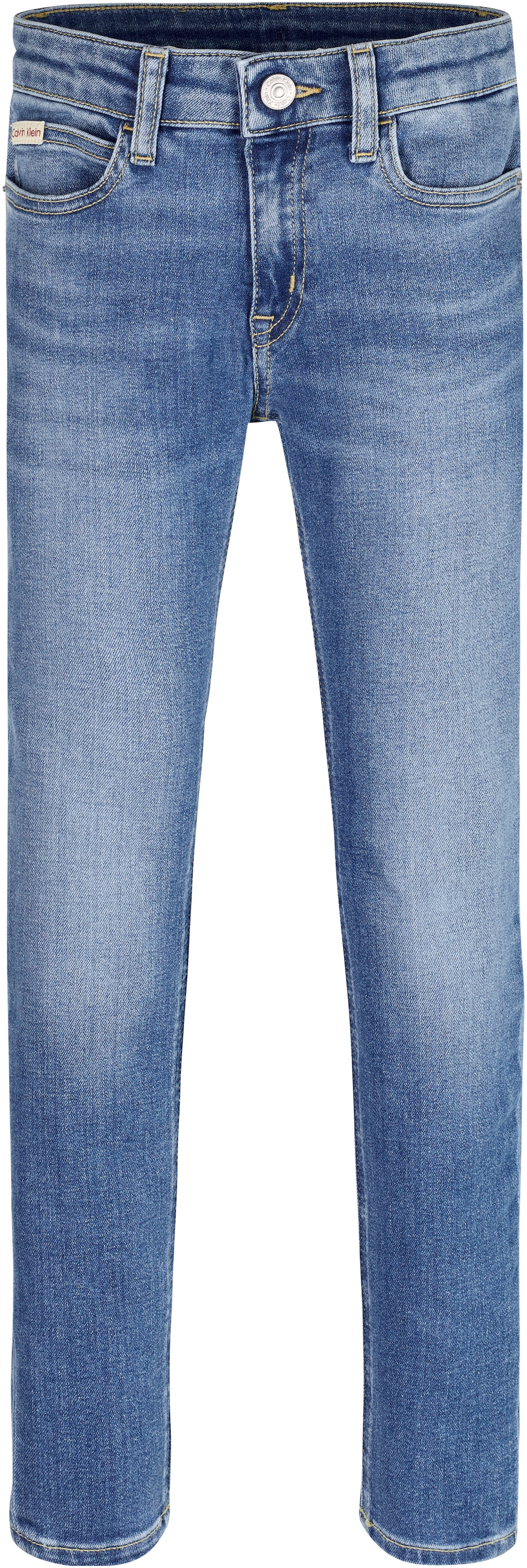 Calvin Klein Jeans Skinny-fit-Jeans »MR SKINNY ESS WASHED BLUE DENIM«, für Kinder bis 16 Jahre mit Logopatch