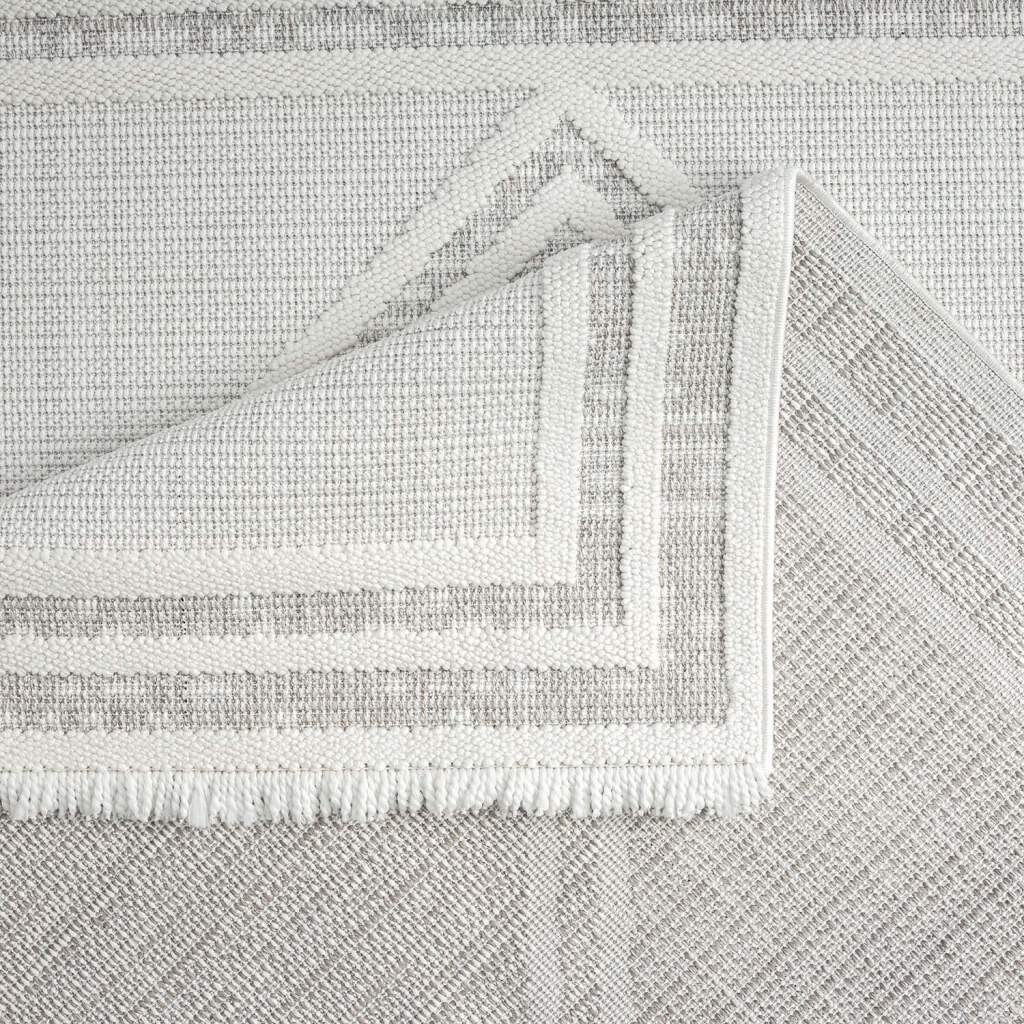 Carpet City Teppich »LINDO 8853«, rechteckig, 11 mm Höhe, Kurzflor, Hochtief-Muster/ 3D-Effekt, Fransen, Boho-Stil, Wohnzimmer