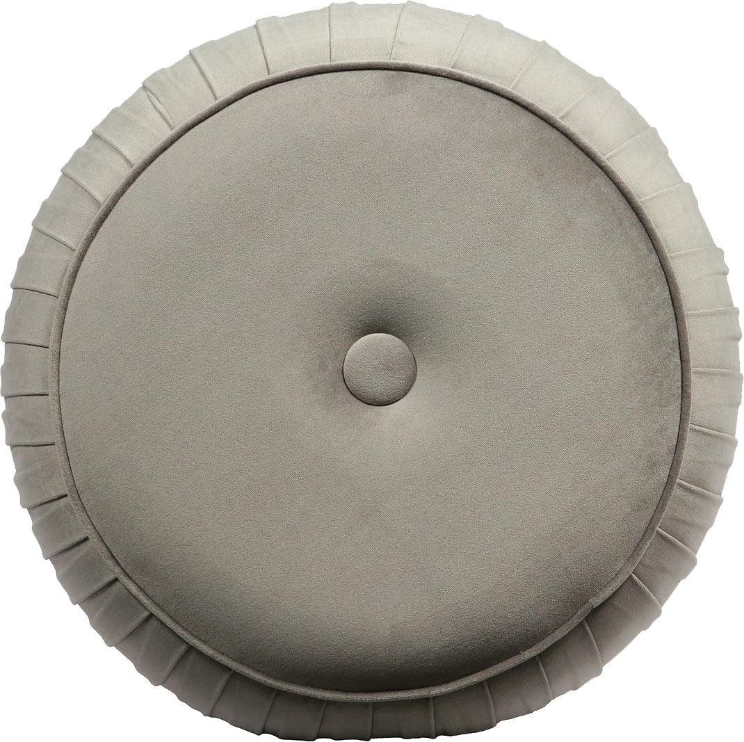 Kayoom Polsterhocker »Hocker Lyla 125, Edler Touch durch goldfarbenenen Sockel, Samtbezug«, (1 St.), samtweich, gesteppte Ziernaht, Edelstahlsockel, Hochwertiger Samtbezug