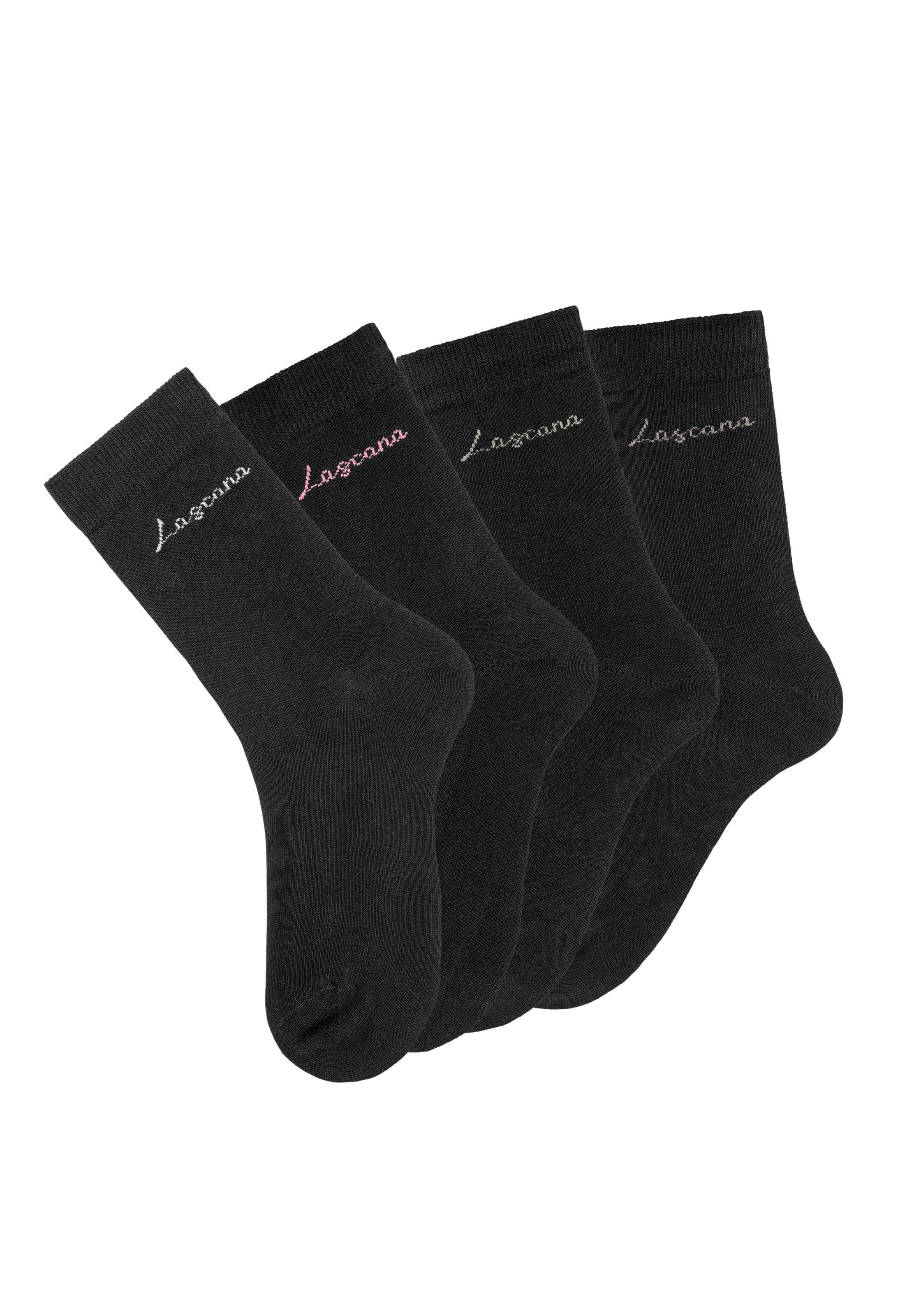 LASCANA Basicsocken, (Box, 4 Paar), in ansprechender Geschenkbox