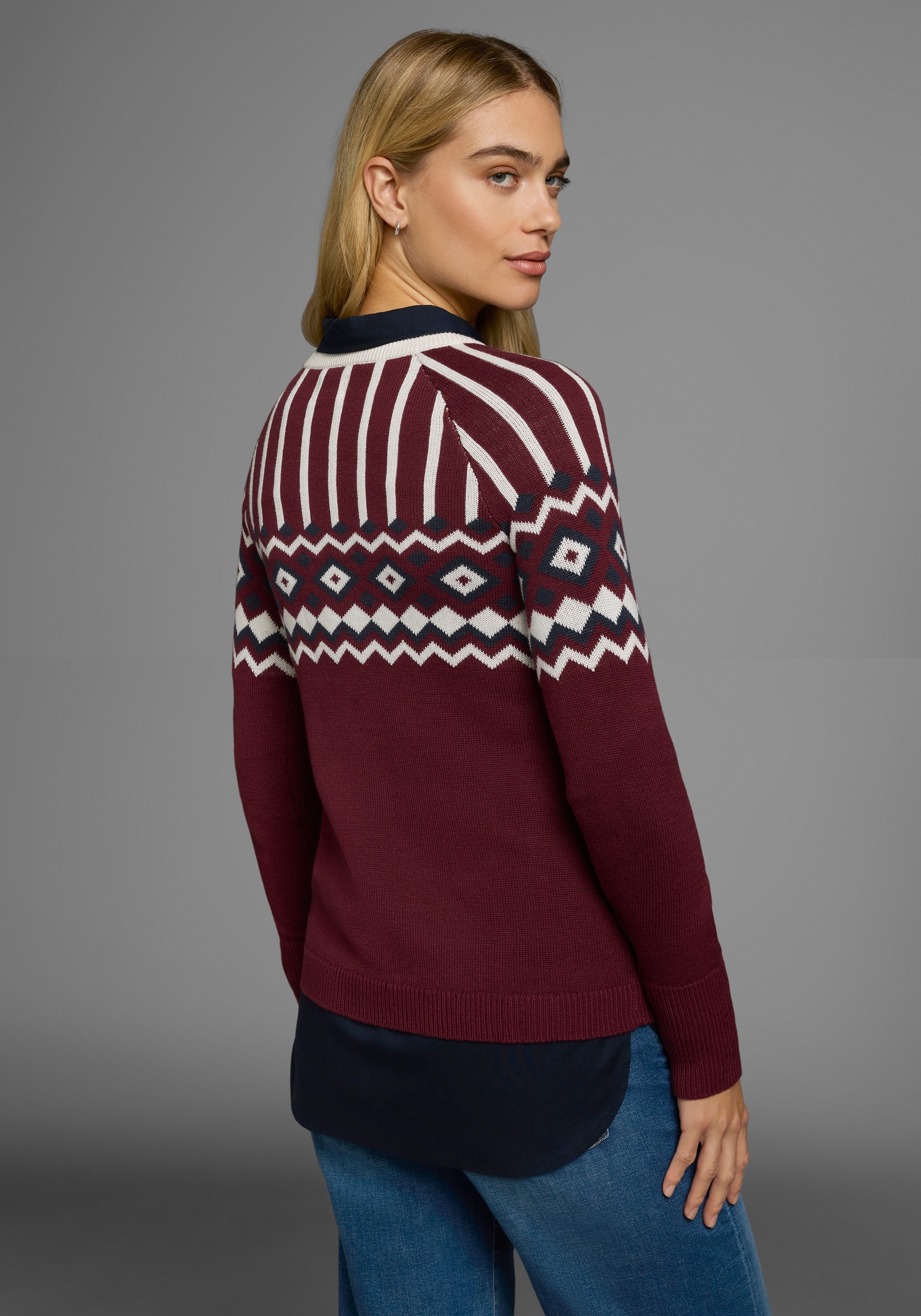 AJC Jacquardpullover, mit Norwegermuster in verschiedenen Farbvarianten