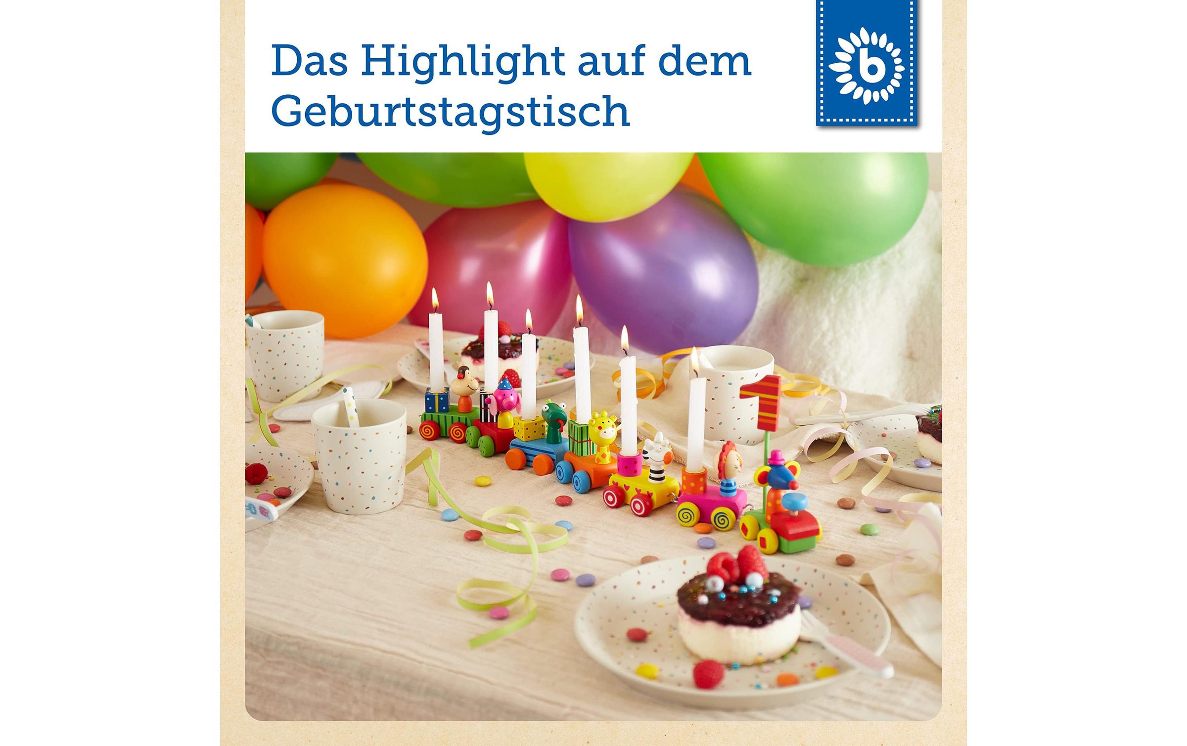 BIECO Lernspielzeug »Geburtstagszug«, Holzart: Birke (China)