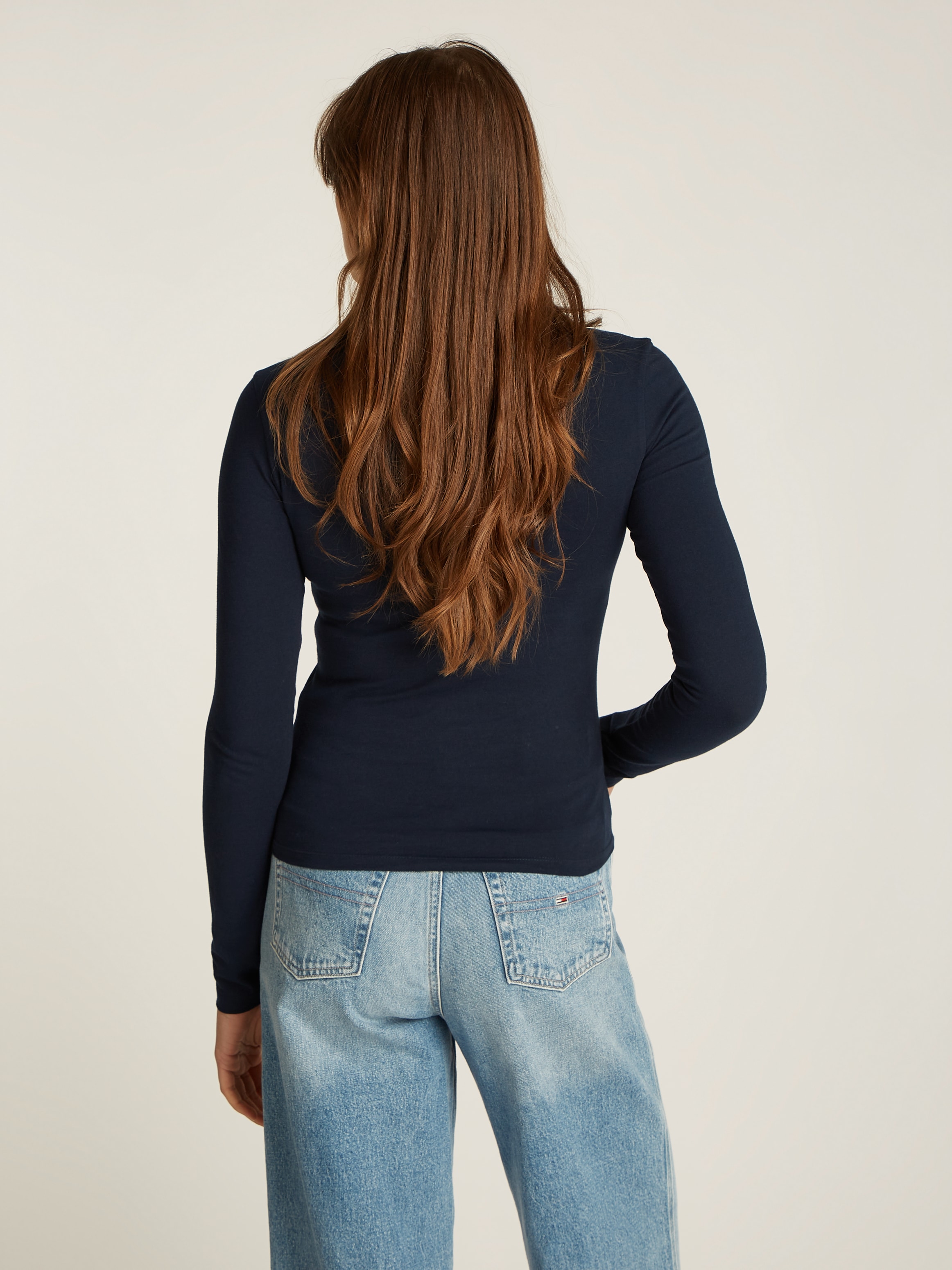 Tommy Jeans Curve Langarmshirt »TJW SLIM LINEAR TEE LS EXT«, Grosse Grössen