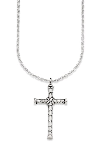 Kette mit Anhänger »Schmuck Geschenk, Halskette Kreuz Ankerkette Silberfarben«