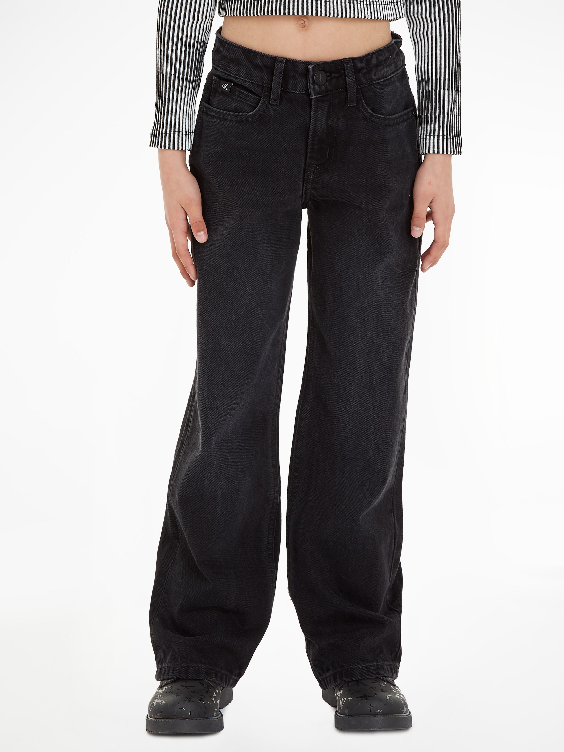 ✵ Calvin Klein Jeans Stretch-Jeans »WIDE LEG WASHED BLACK« günstig kaufen |  Jelmoli-Versand