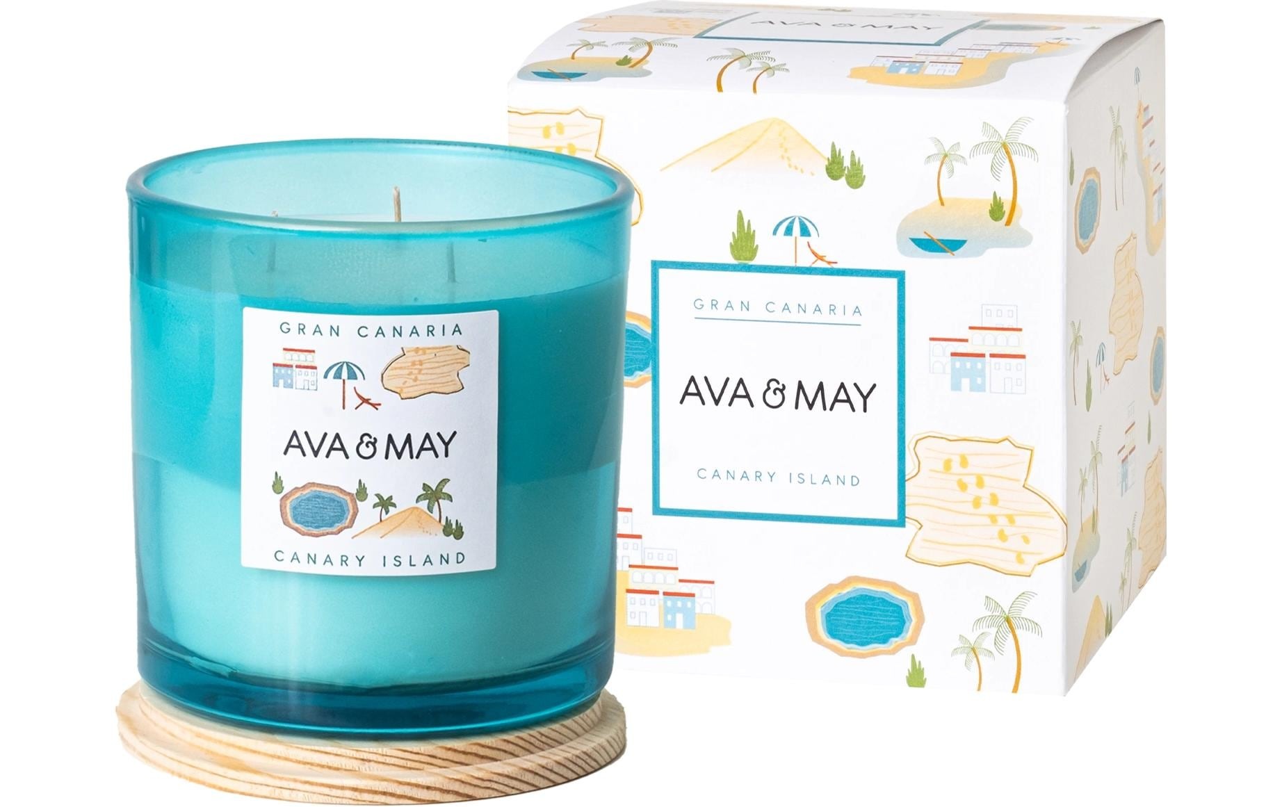 AVA & MAY Duftkerze »Gran Canaria 380 g«, Holzart: Buche (Schweden)