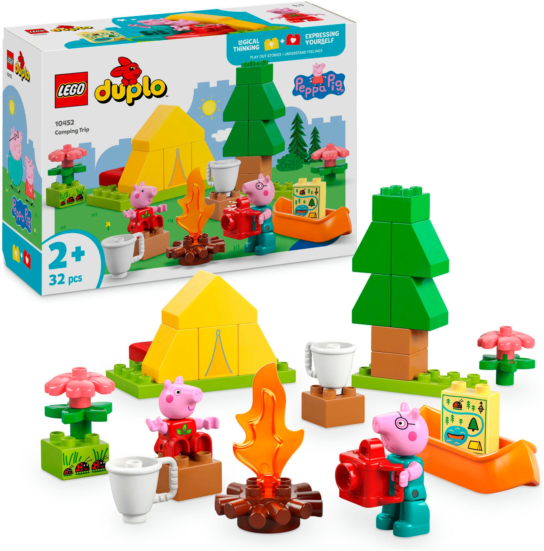 LEGO Konstruktionsspielsteine "Campingausflug (10452), LEGO DUPLO Peppa Pig" Made in Europe