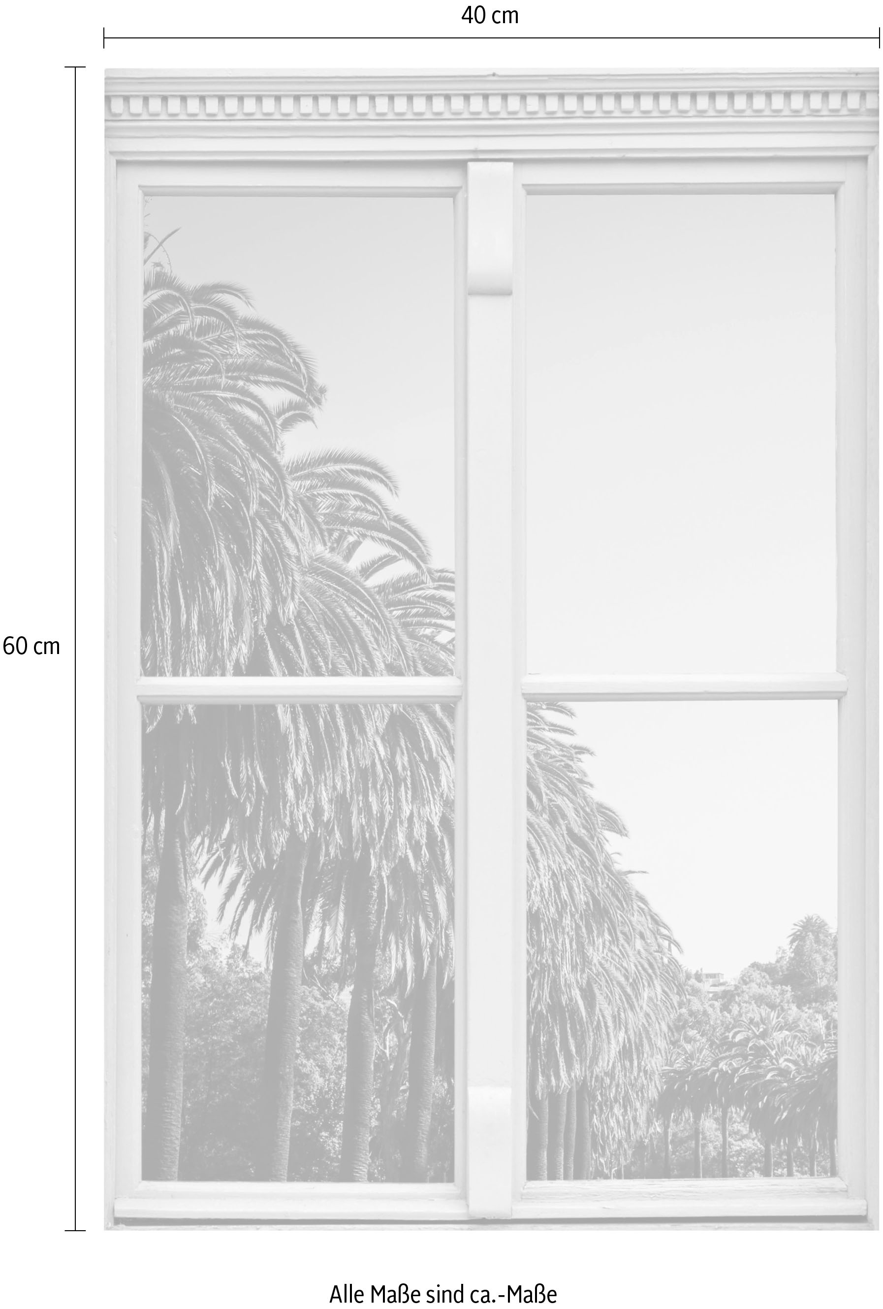 queence Wandsticker »Palmenallee«, Wandsticker, Wandbild, selbstklebend, 3D, Fenster