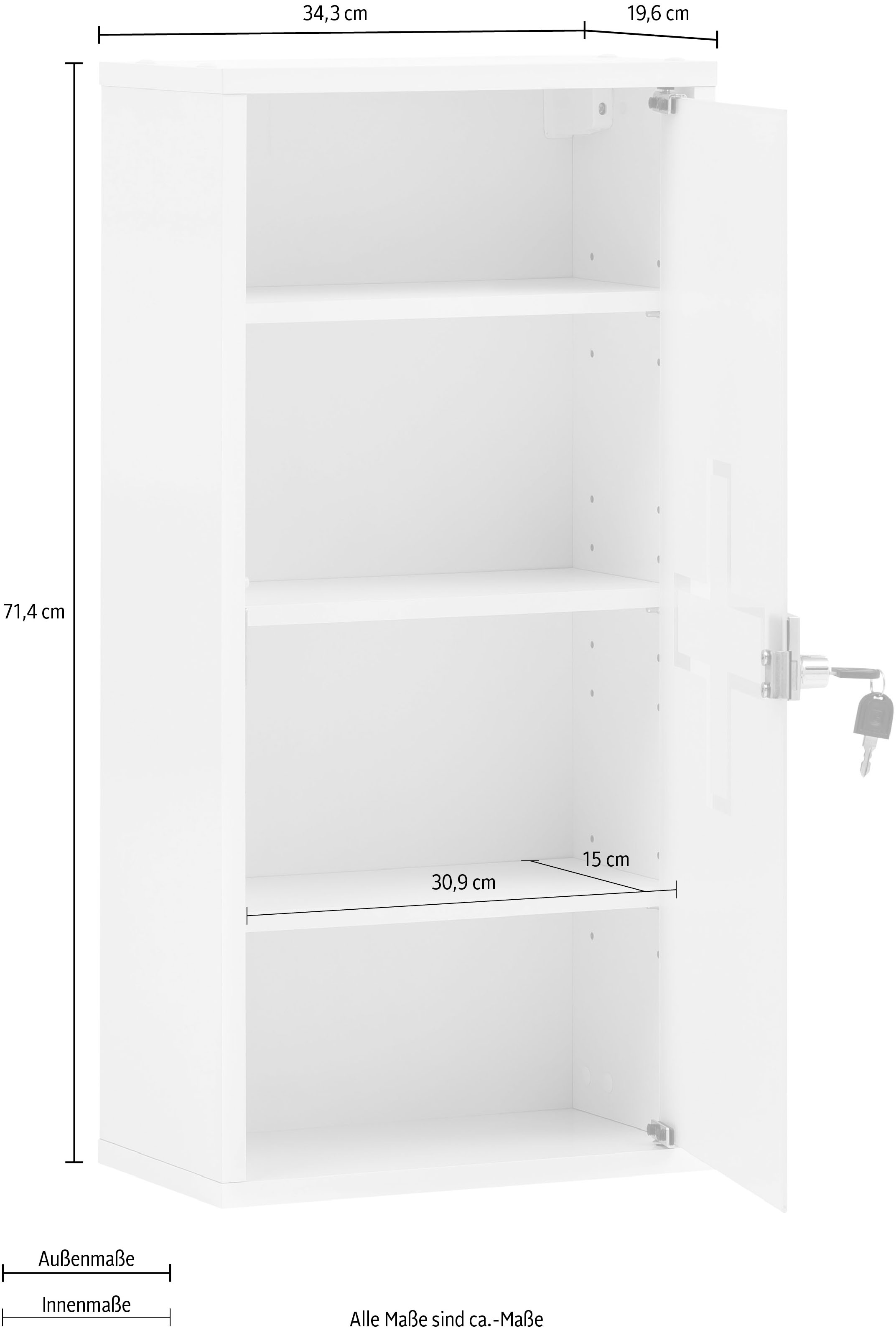 Schildmeyer Medizinschrank »Wido«, abschliessbare Tür