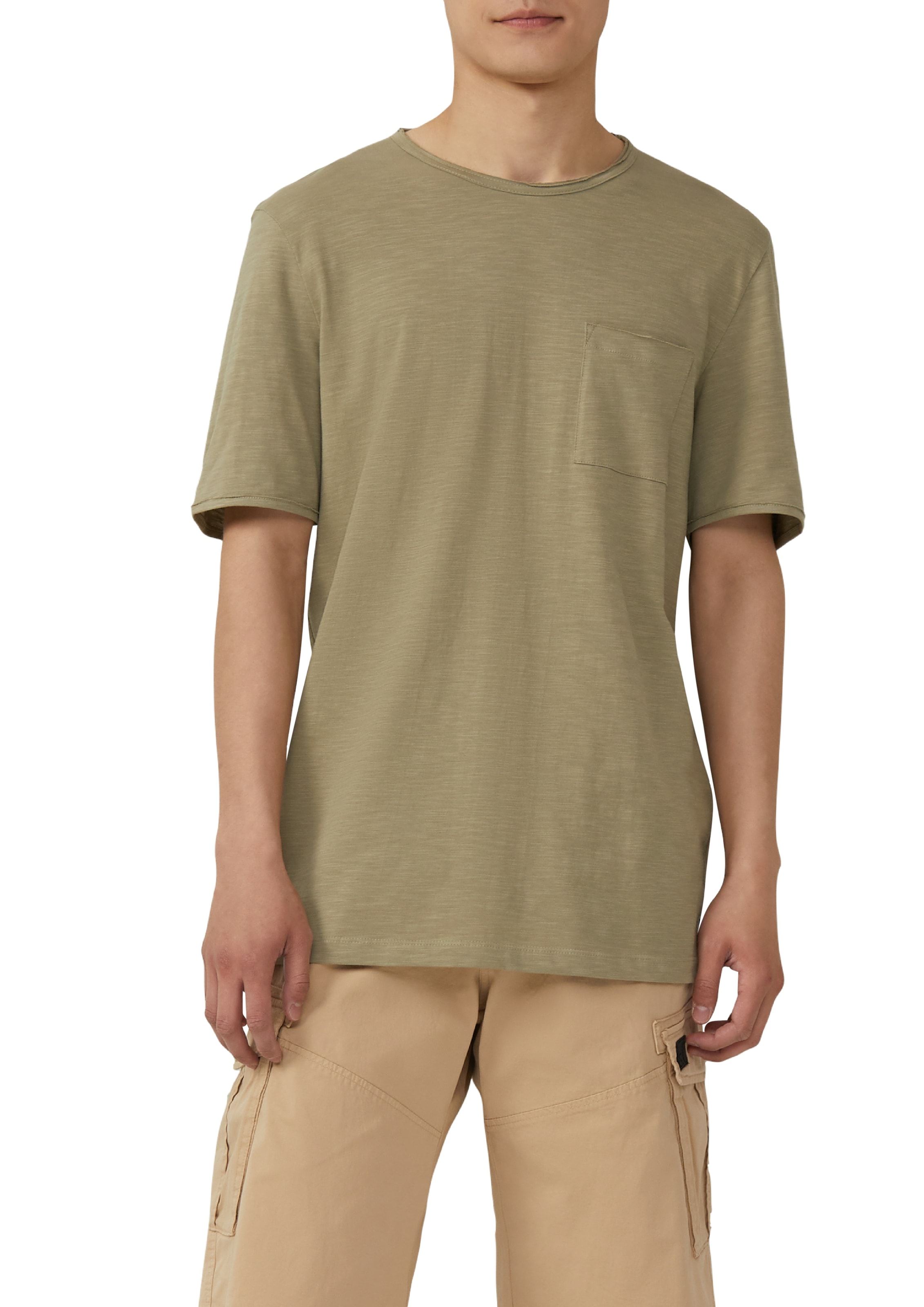 s.Oliver T-Shirt mit Brusttasche und offenen Kanten