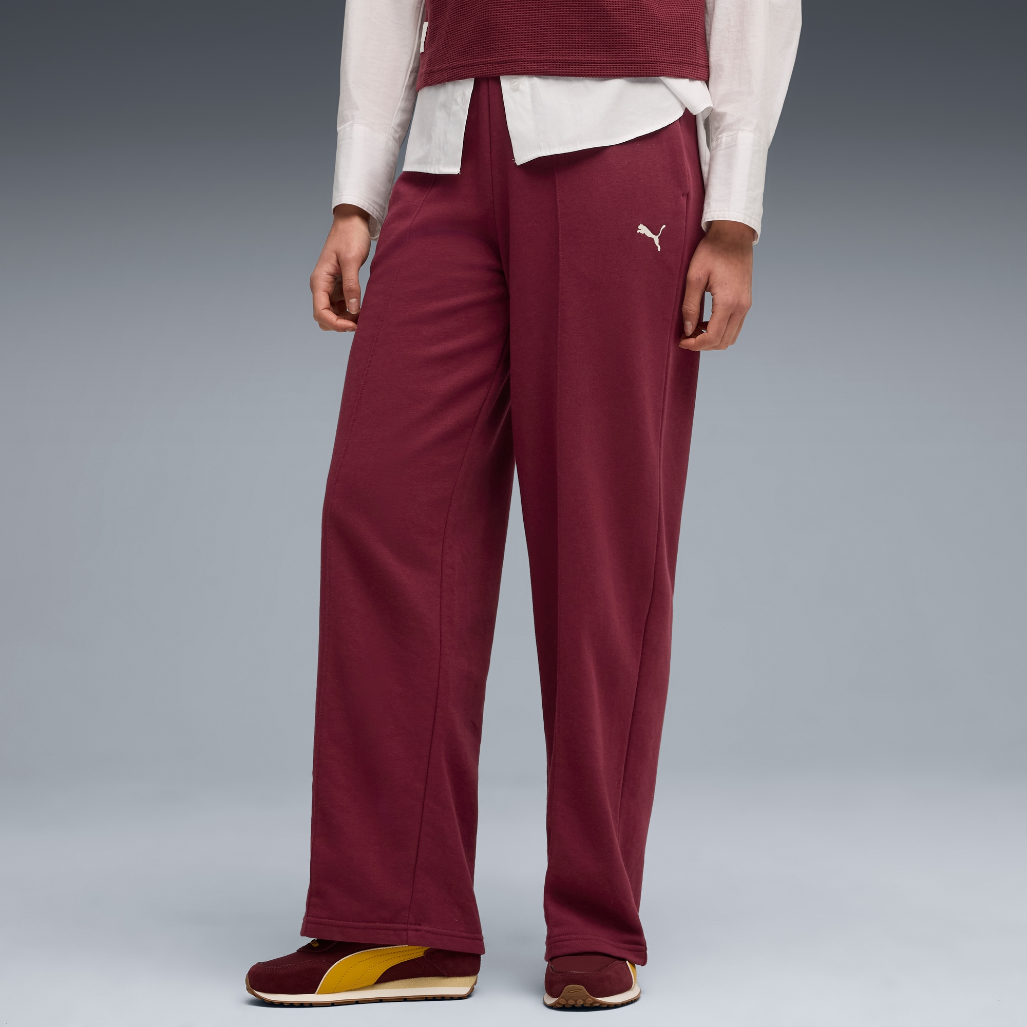 PUMA Trainingshose »CLASS COMFORT PINNACLE HIGH-WAIST STRAIGHT PANTS TR OP« mit Eingrifftaschen, aus Baumwollmischung, pflegeleicht