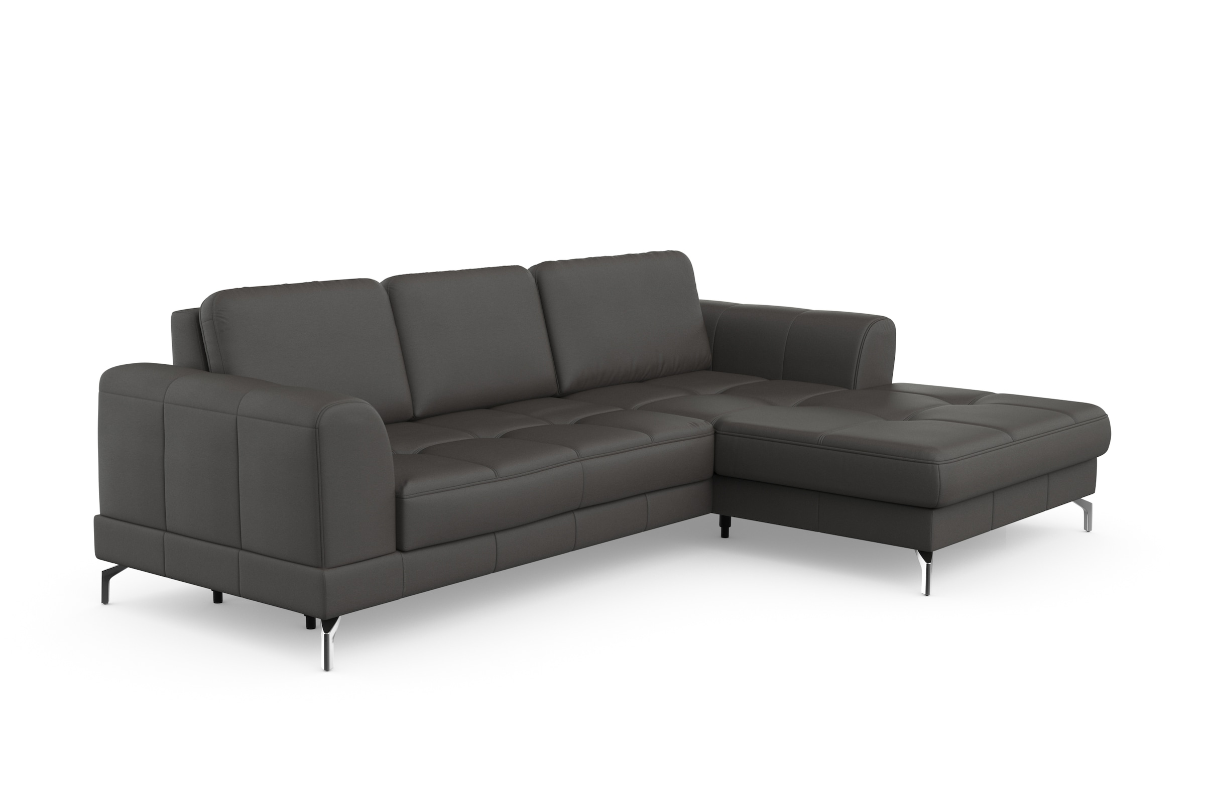 sit&more Ecksofa »Bendigo L-Form«, inklusive Sitztiefenverstellung, Bodenfreiheit 12 cm, in 2 Fussfarben