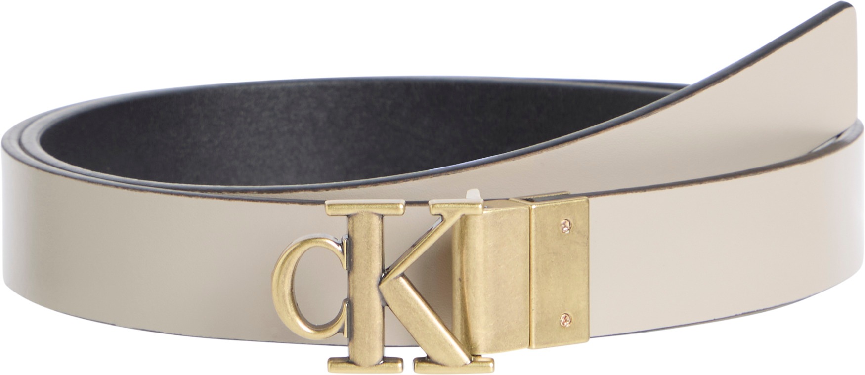 Calvin Klein Jeans Ledergürtel »MONOGRAM PLACQUE BUCKLE 25MM REV« mit glatter Oberfläche