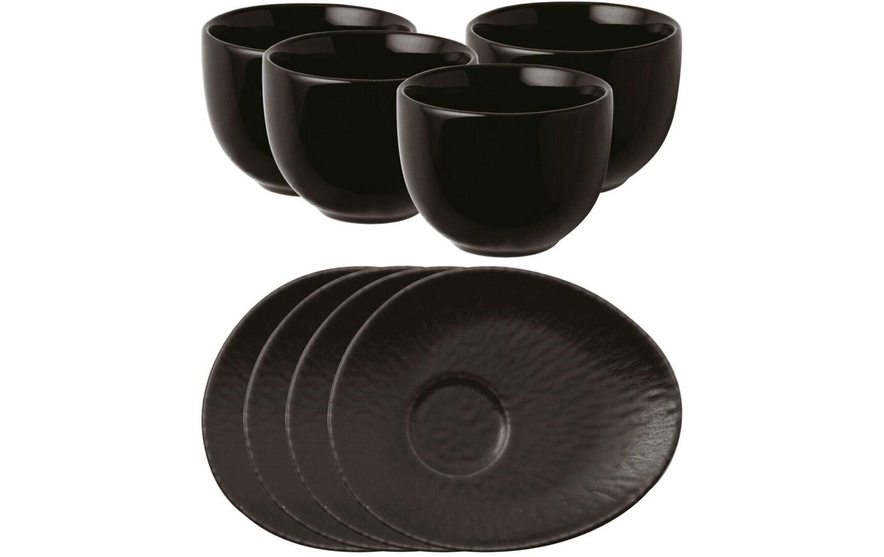 Arthur Krupp Kaffeeservice "M/Teller Onyx 4 Stück"