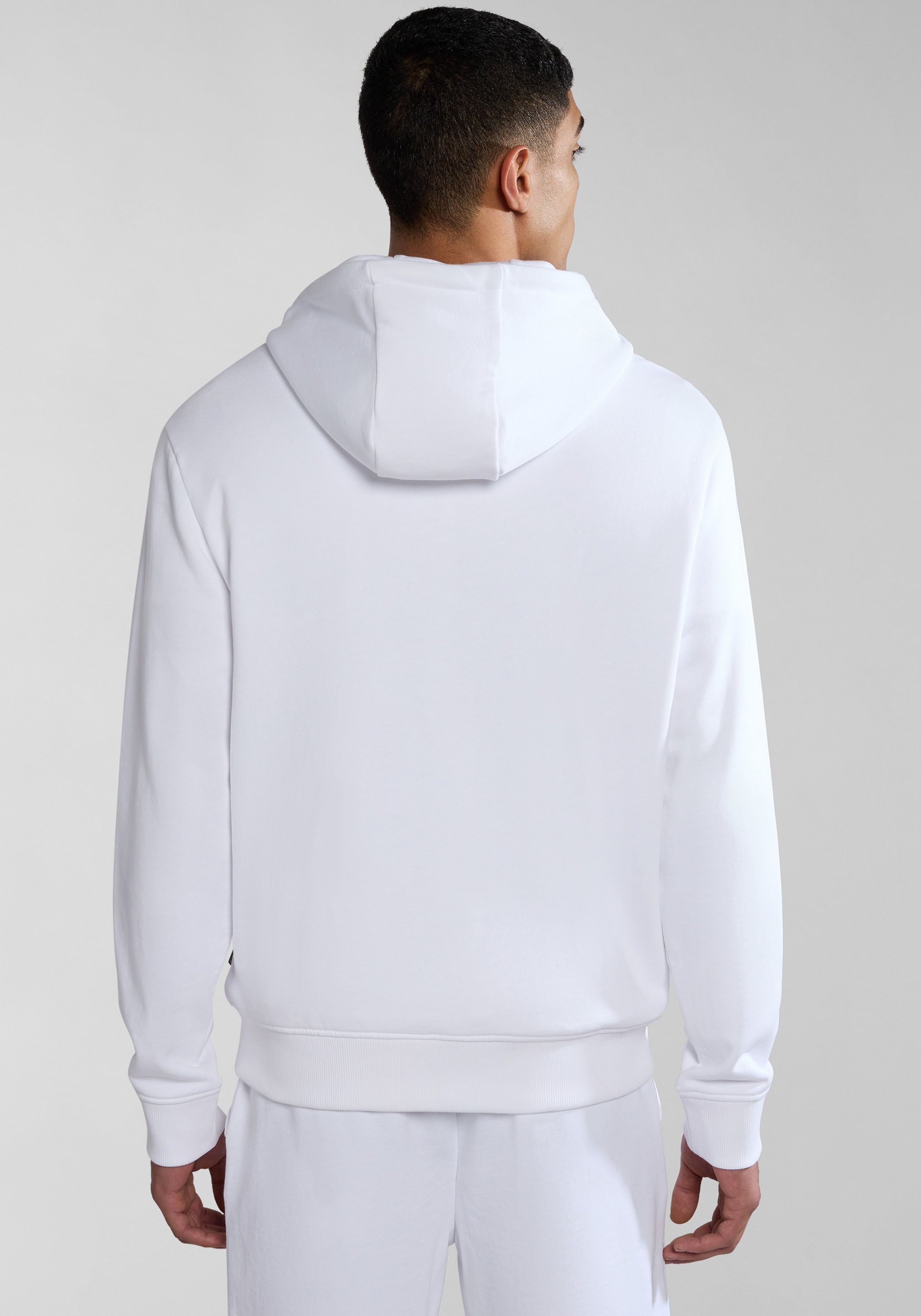 Napapijri Kapuzensweatshirt »BALIS H SUM BLU MARINE«, Mit Markenlabel an der Seite; mit Rippbündchen an Saum und Ärmeln
