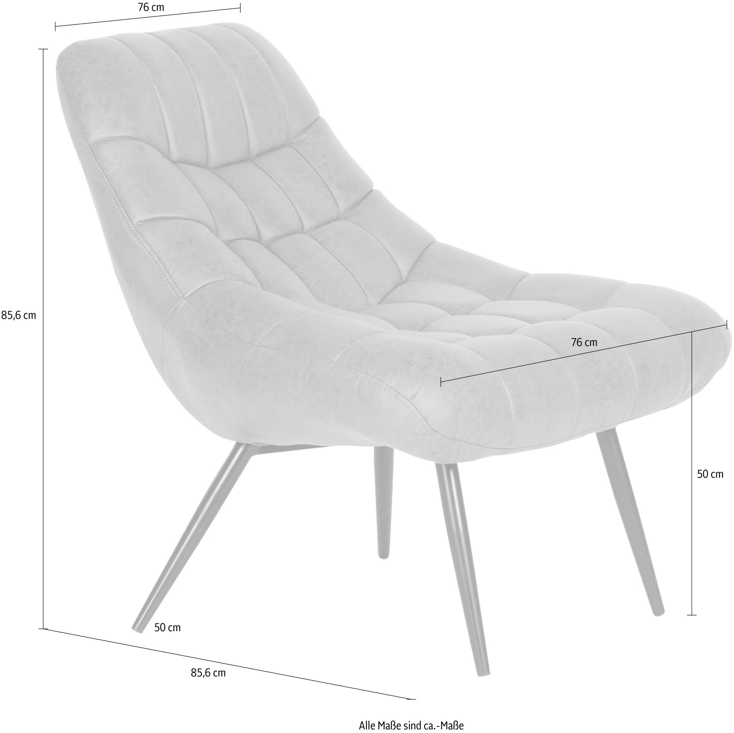SalesFever Relaxsessel, XXL-Sitzfläche mit üppiger Steppung