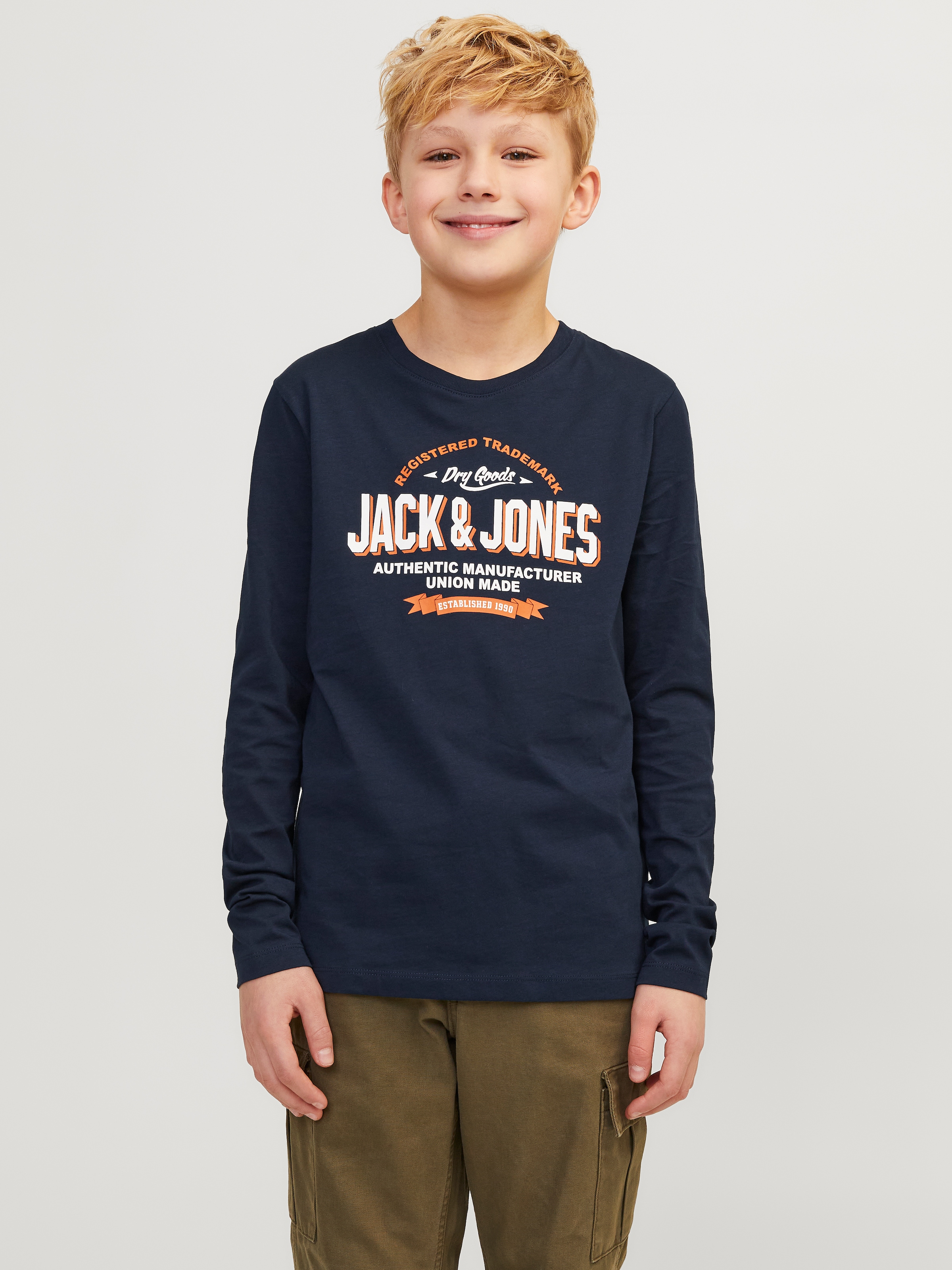 Jack & Jones Junior Langarmshirt »JJELOGO TEE LS O-NECK 2 COL NOOS JNR«