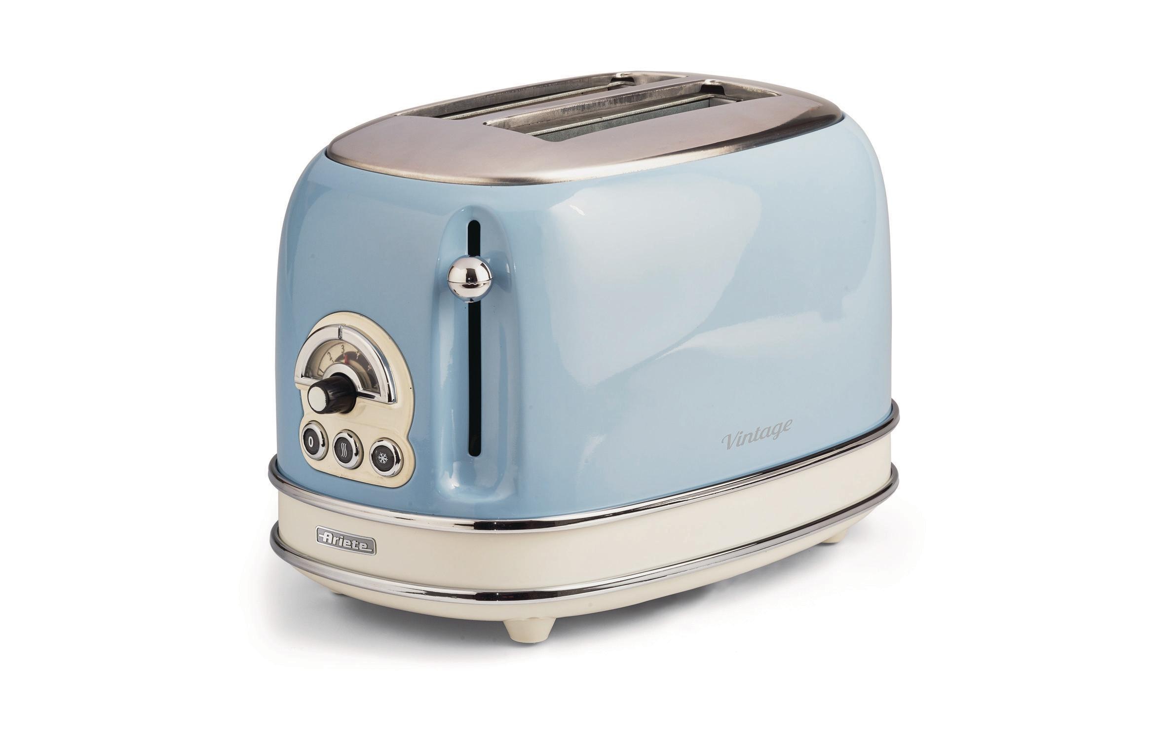 Ariete Toaster »Vintage 2 Schlitze, Blau« für 2 Scheiben 810 W Lieferung mit passendem CH-Fixadapter