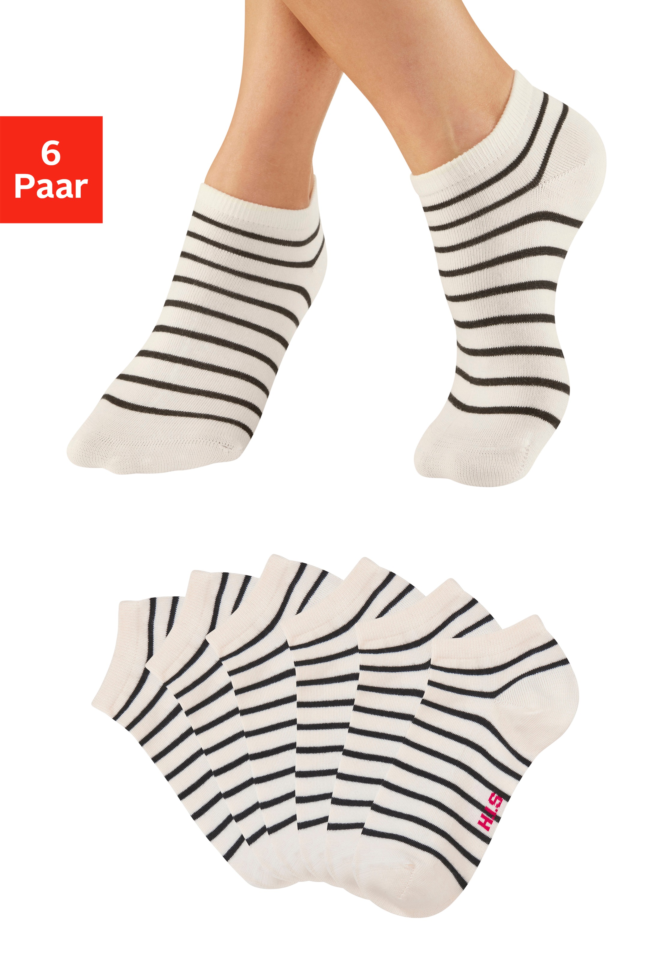 H.I.S Sneakersocken Packung, 6 Paar tlg. mit Maritimen Design