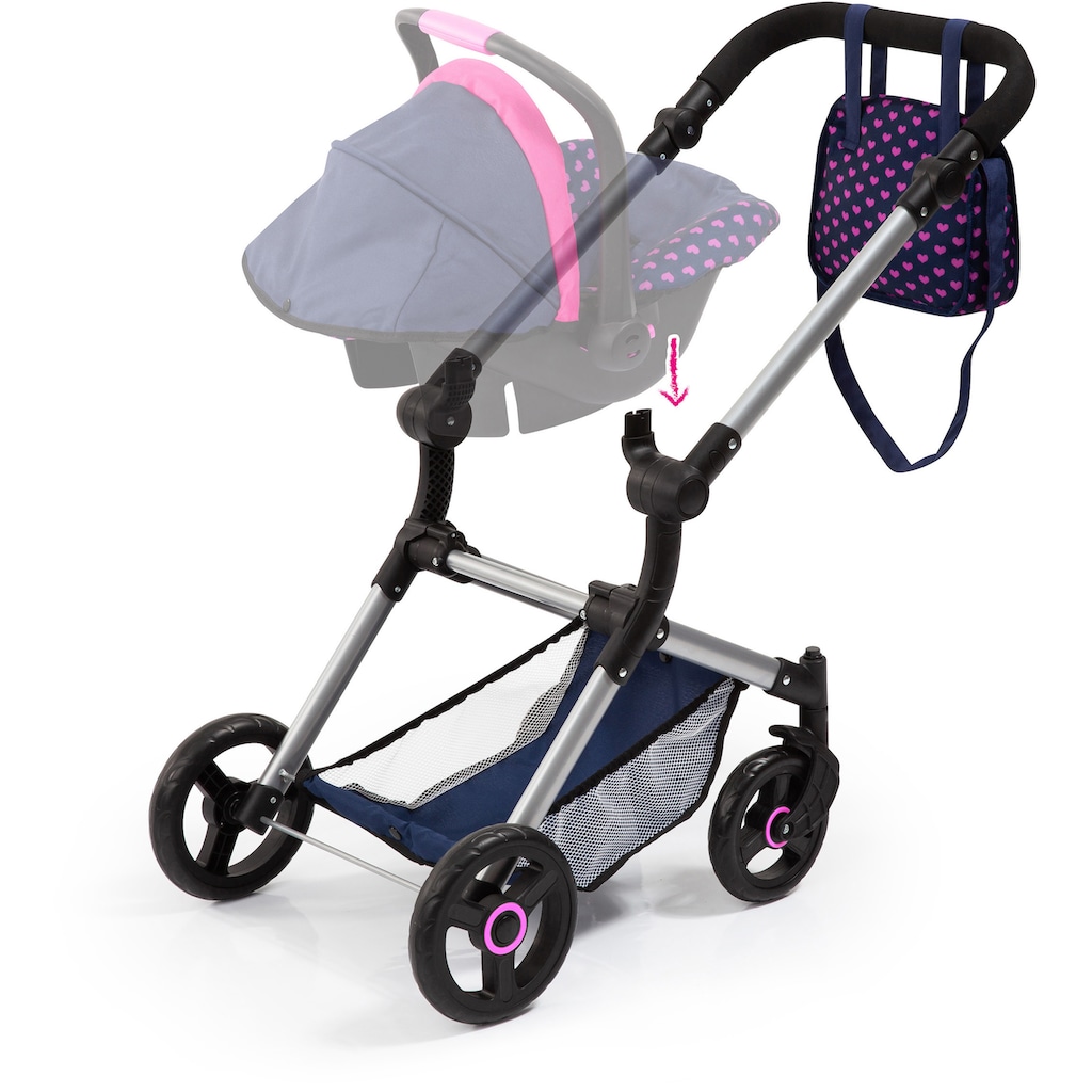 Bayer Kombi-Puppenwagen »Vario, Blau/Pink«