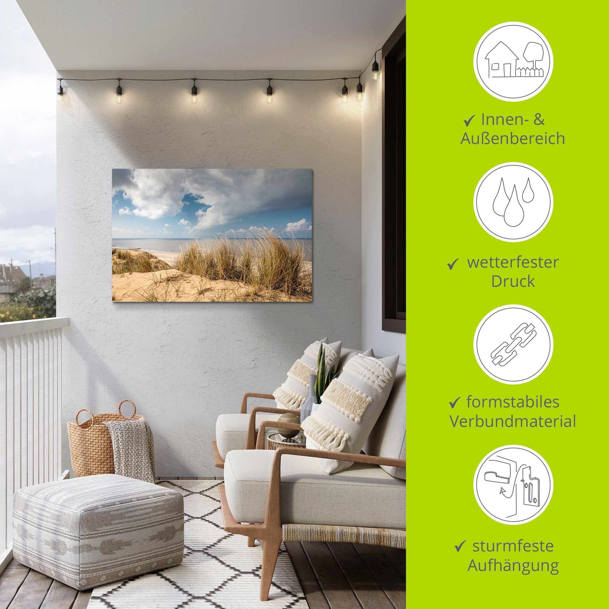 Artland Wandbild »Weg durch die Dünen am Roten Kliff«, Strandbilder, (1 St.), als Alubild, Outdoorbild, Leinwandbild, Poster in verschied. Grössen