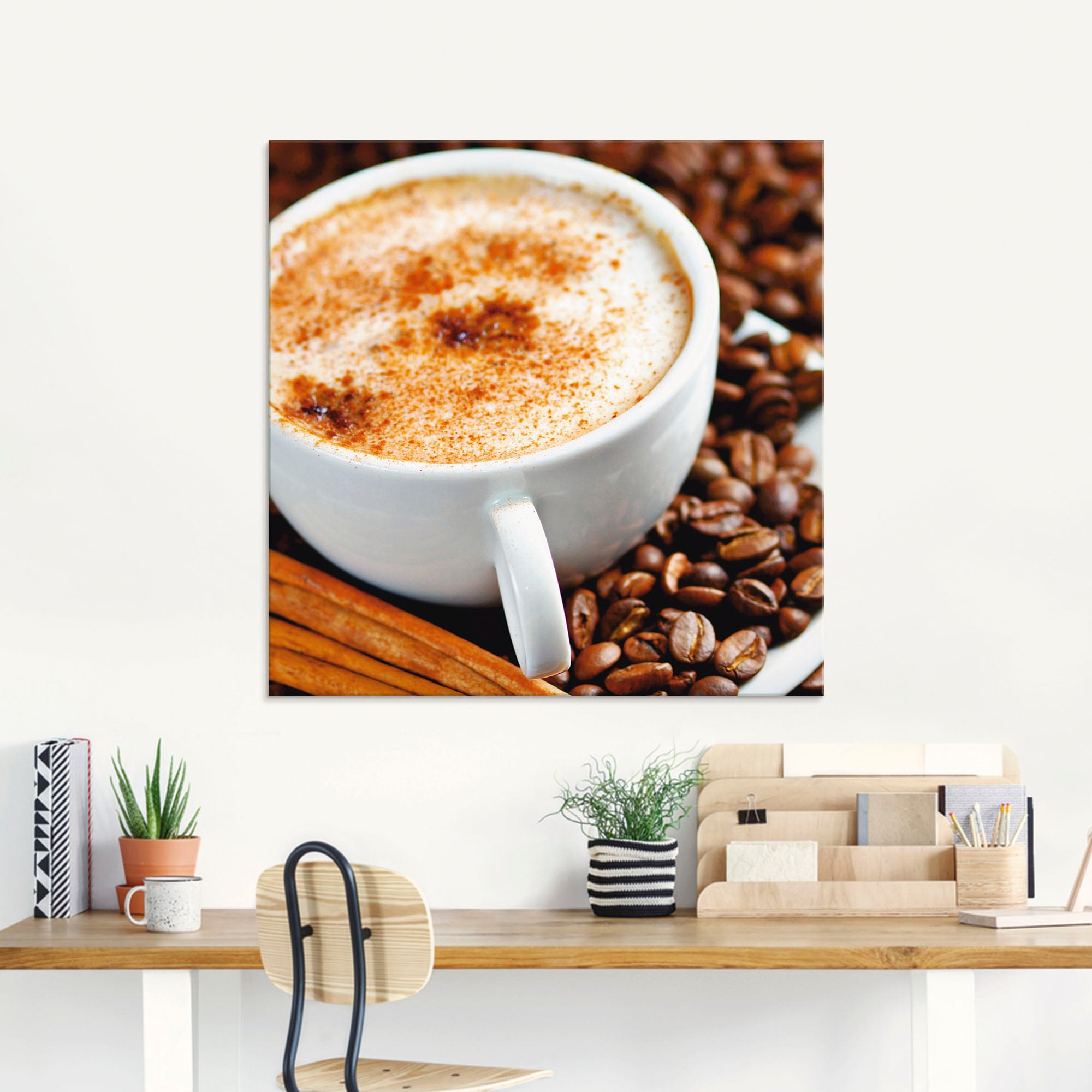 Artland Glasbild »Cappuccino - Kaffee«, Getränke, (1 St.), in verschiedenen Grössen