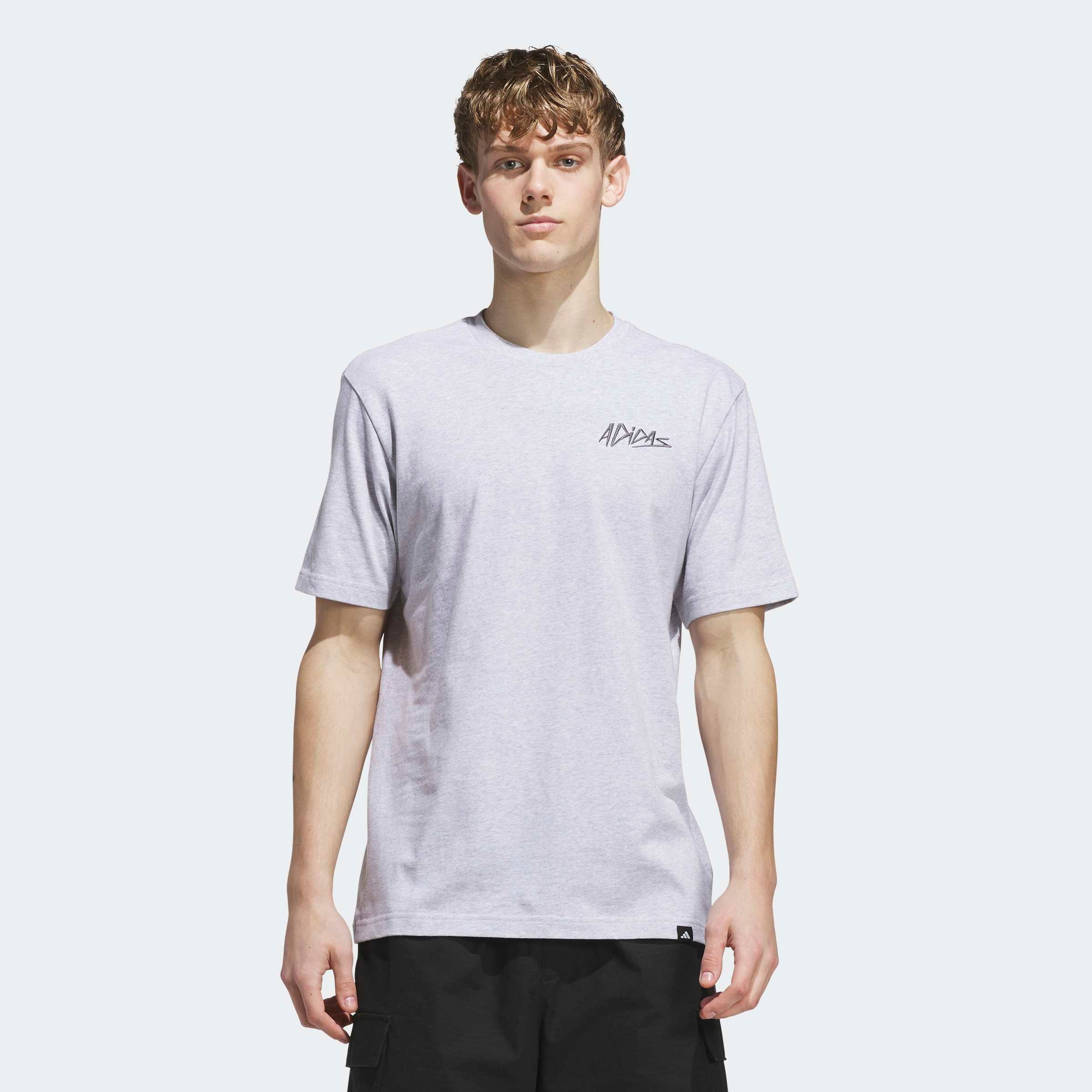 adidas Sportswear T-Shirt "LUX COLOR HEATHER GRAFIK" mit Rundhalsausschnitt, aus Baumwolle