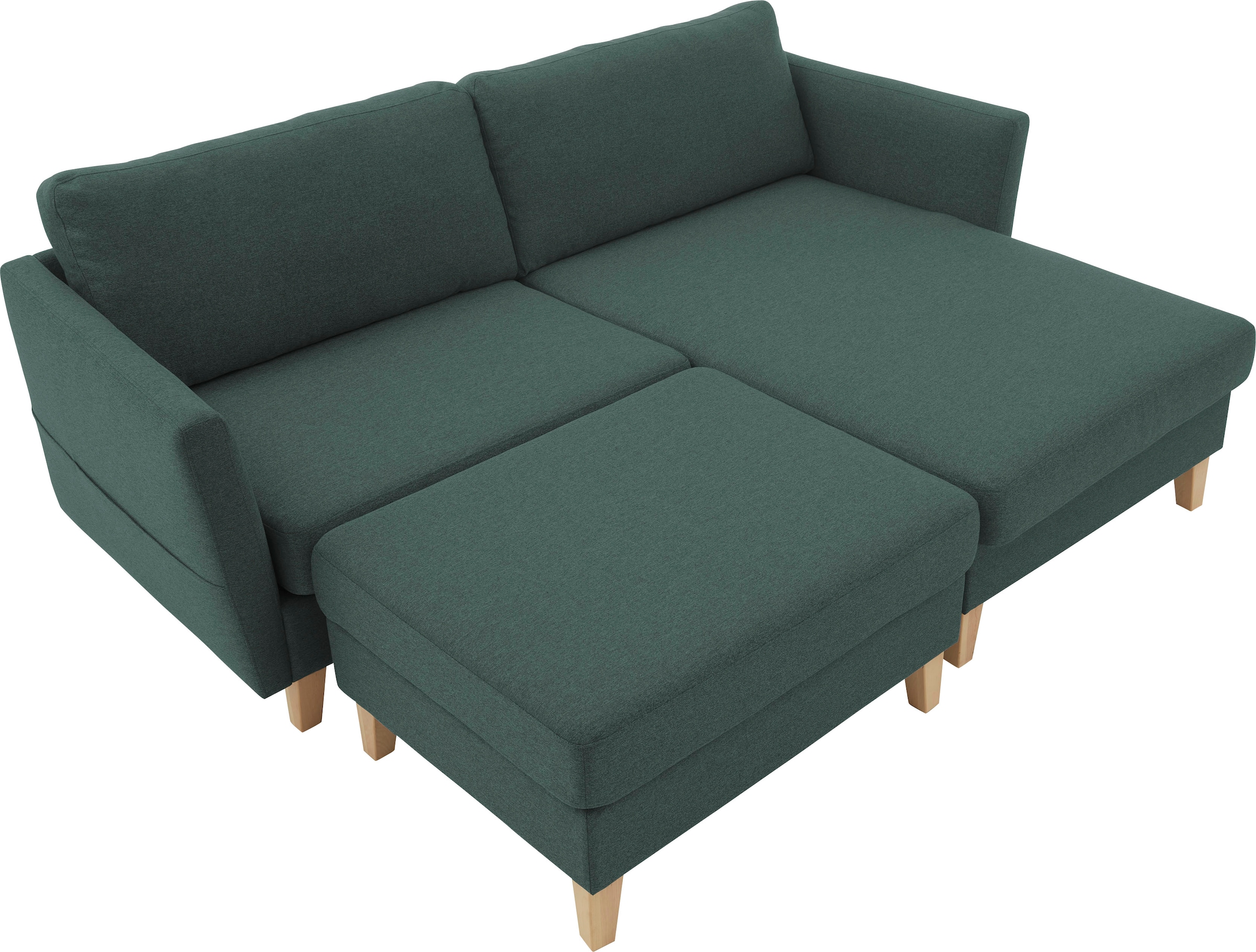 ATLANTIC home collection Hocker »Mailo«, Masse (BxTxH): 88x69x45 cm, mit Massivholzfüssen