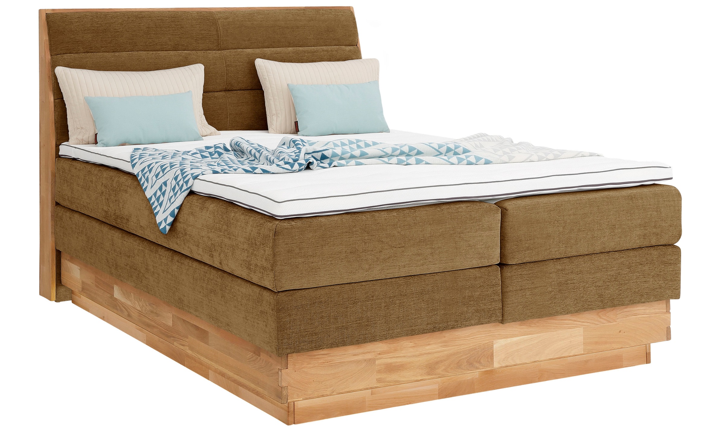 GOODproduct Boxspringbett »Jenna«, ohne LED-Beleuchtung, mit zertifizierten, recycelten Bezugsstoffen
