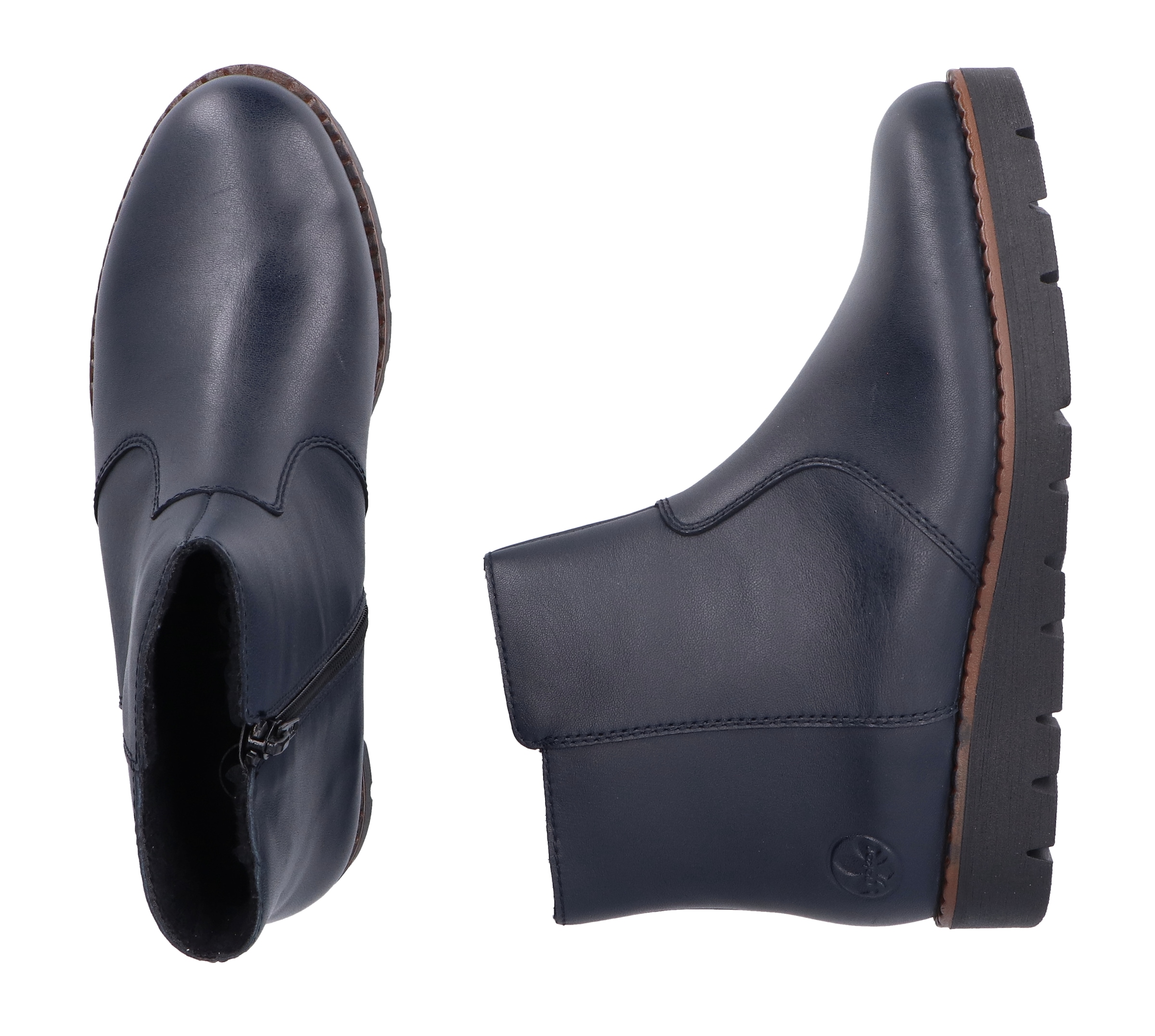 Rieker Schlupfboots, Stiefelette, Casual-Boots, Basic-Boots mit Innenreissverschluss