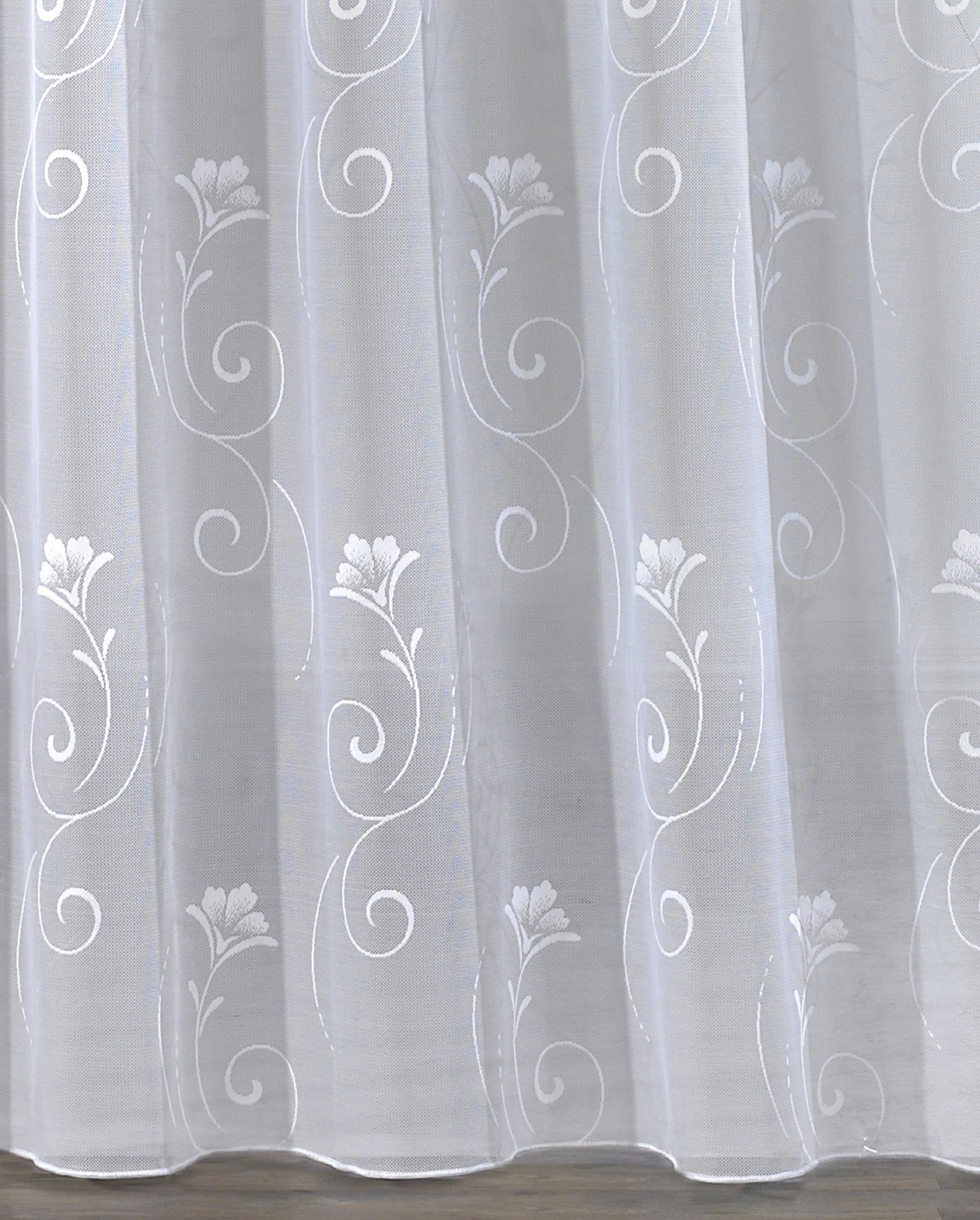 Weckbrodt Gardine »Lilly«, (1 St.), Jacquard, strukturiert, Allover, Motiv, floral, Bleiband, Store