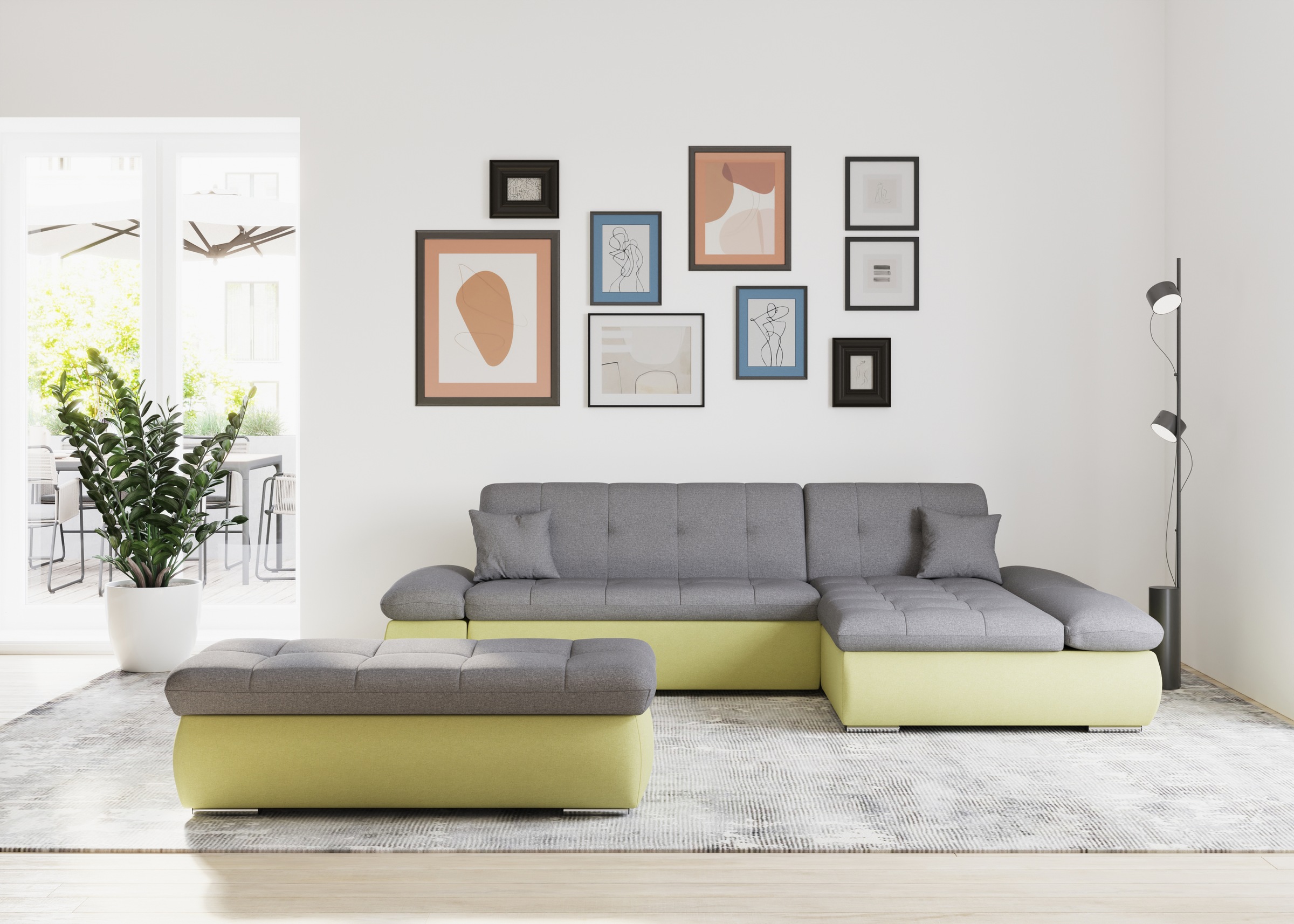 DOMO collection Ecksofa »Moric Schlafsofa B/T/H 300/172/80 cm, auch in Cord, L-Form«, XXL-Format, wahlweise auch mit Bettfunktion und Armverstellung